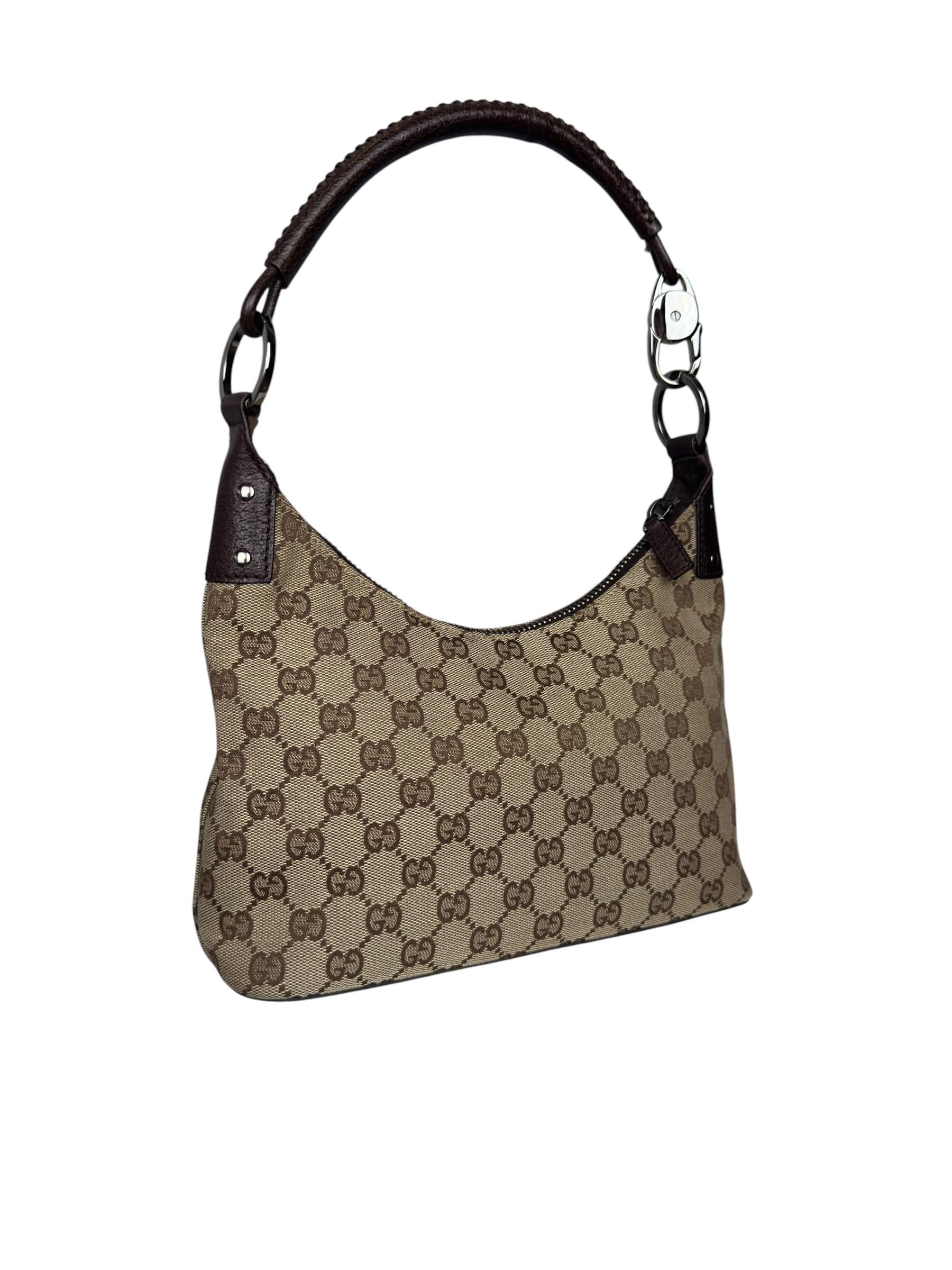 GUCCI SMALL GG CANVAS HOBO BAG