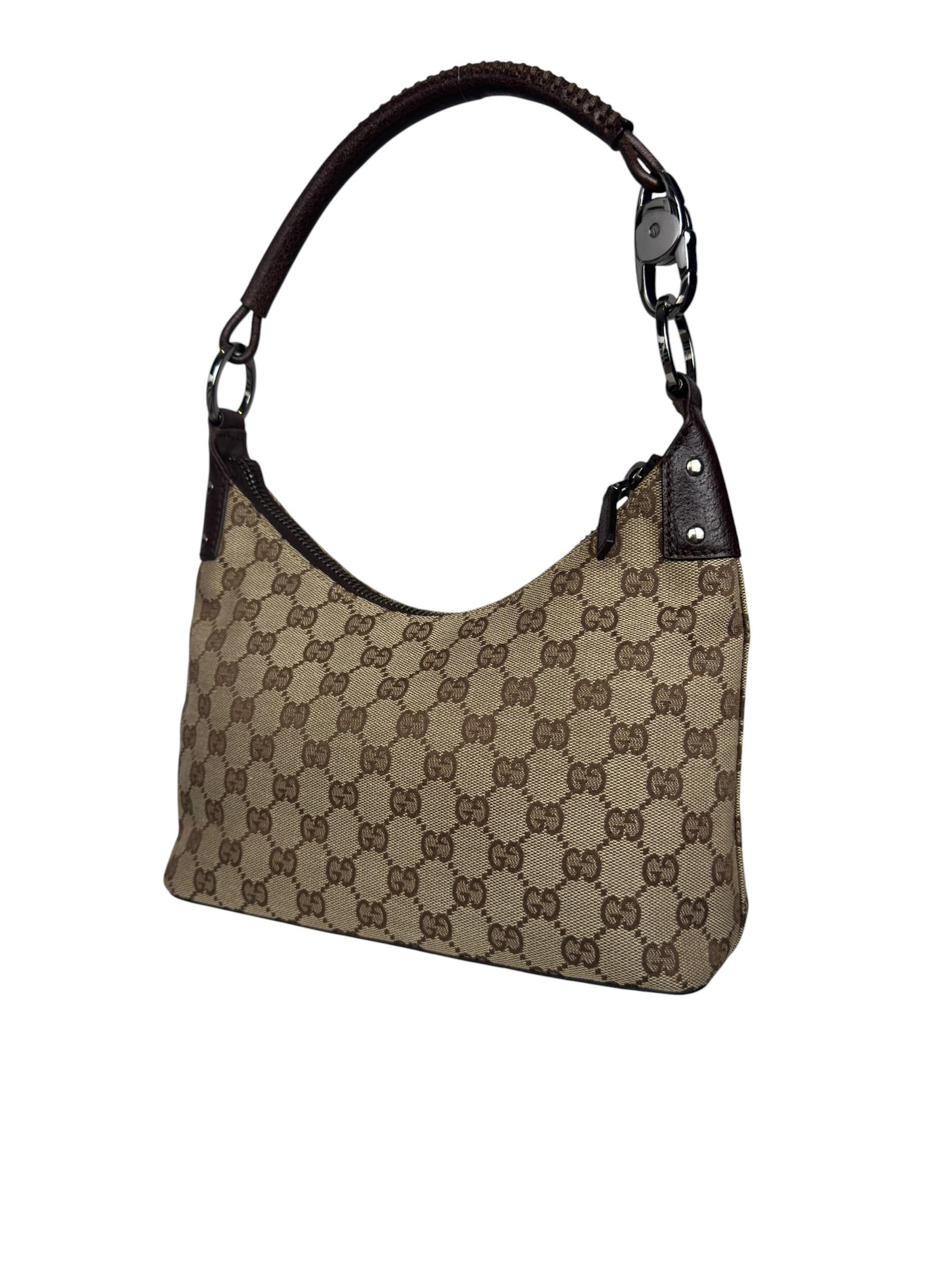 GUCCI SMALL GG CANVAS HOBO BAG