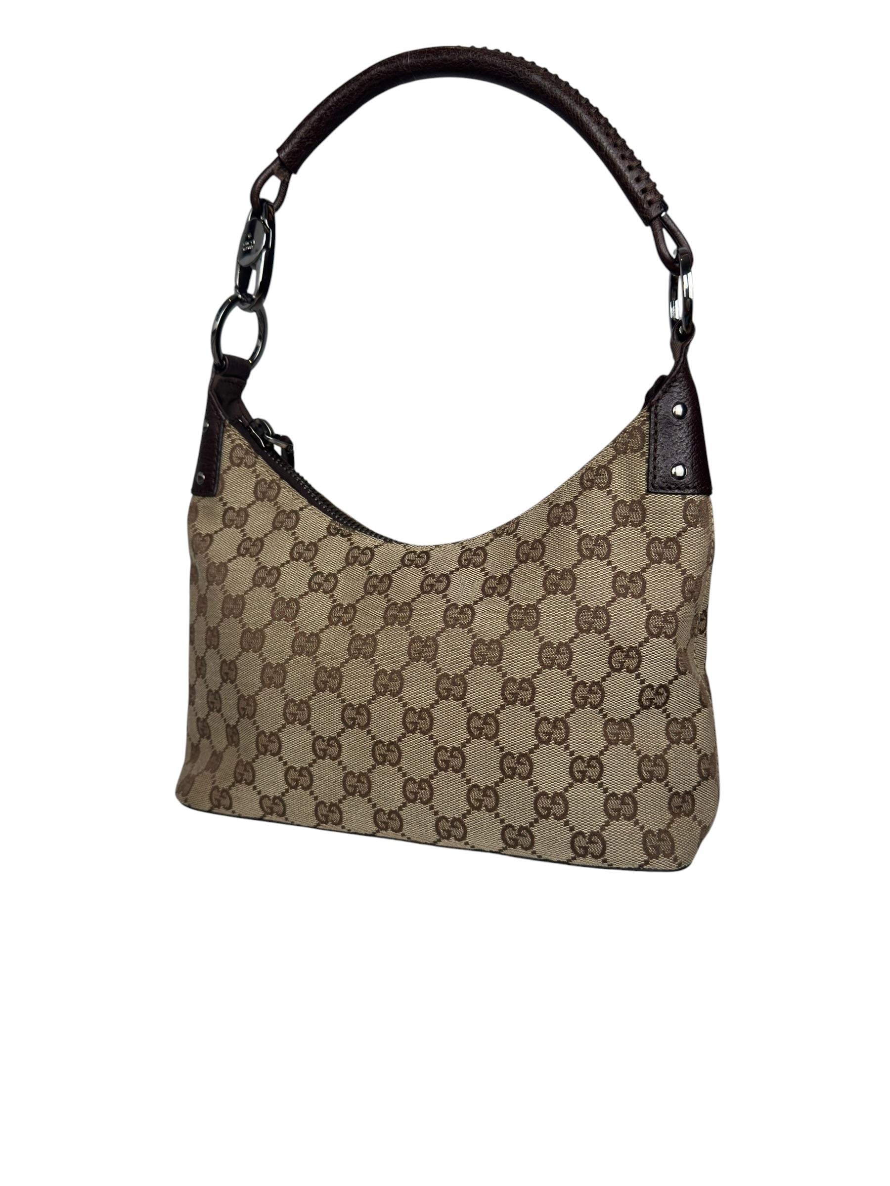 GUCCI SMALL GG CANVAS HOBO BAG