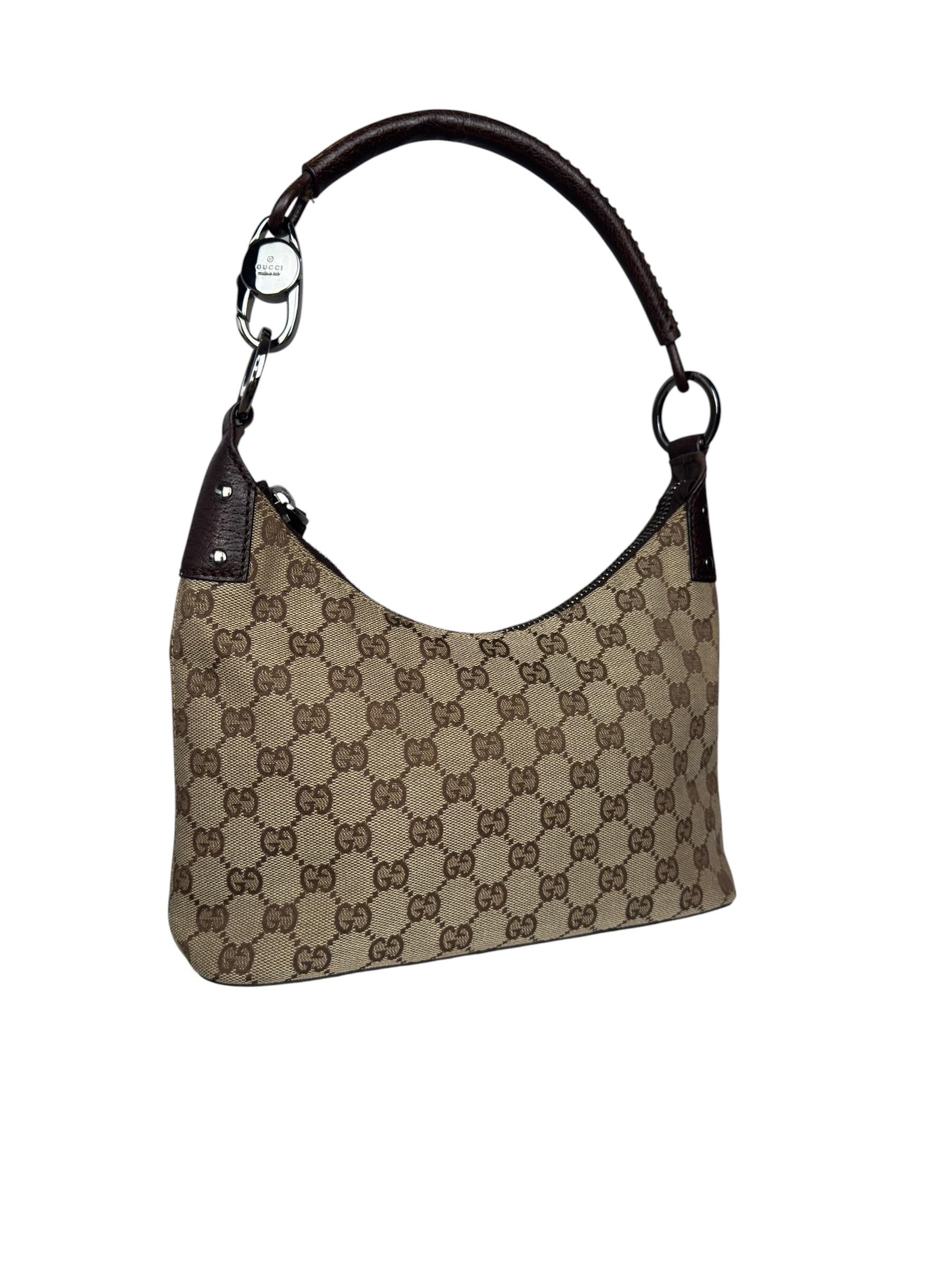 GUCCI SMALL GG CANVAS HOBO BAG