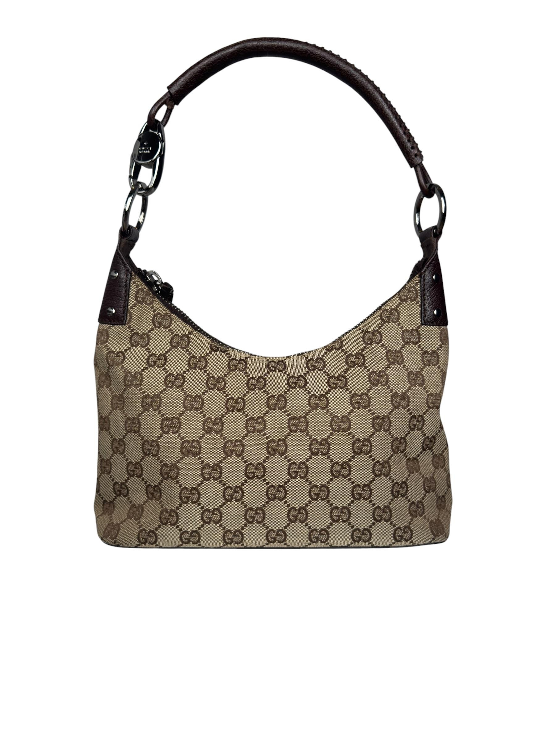 GUCCI SMALL GG CANVAS HOBO BAG