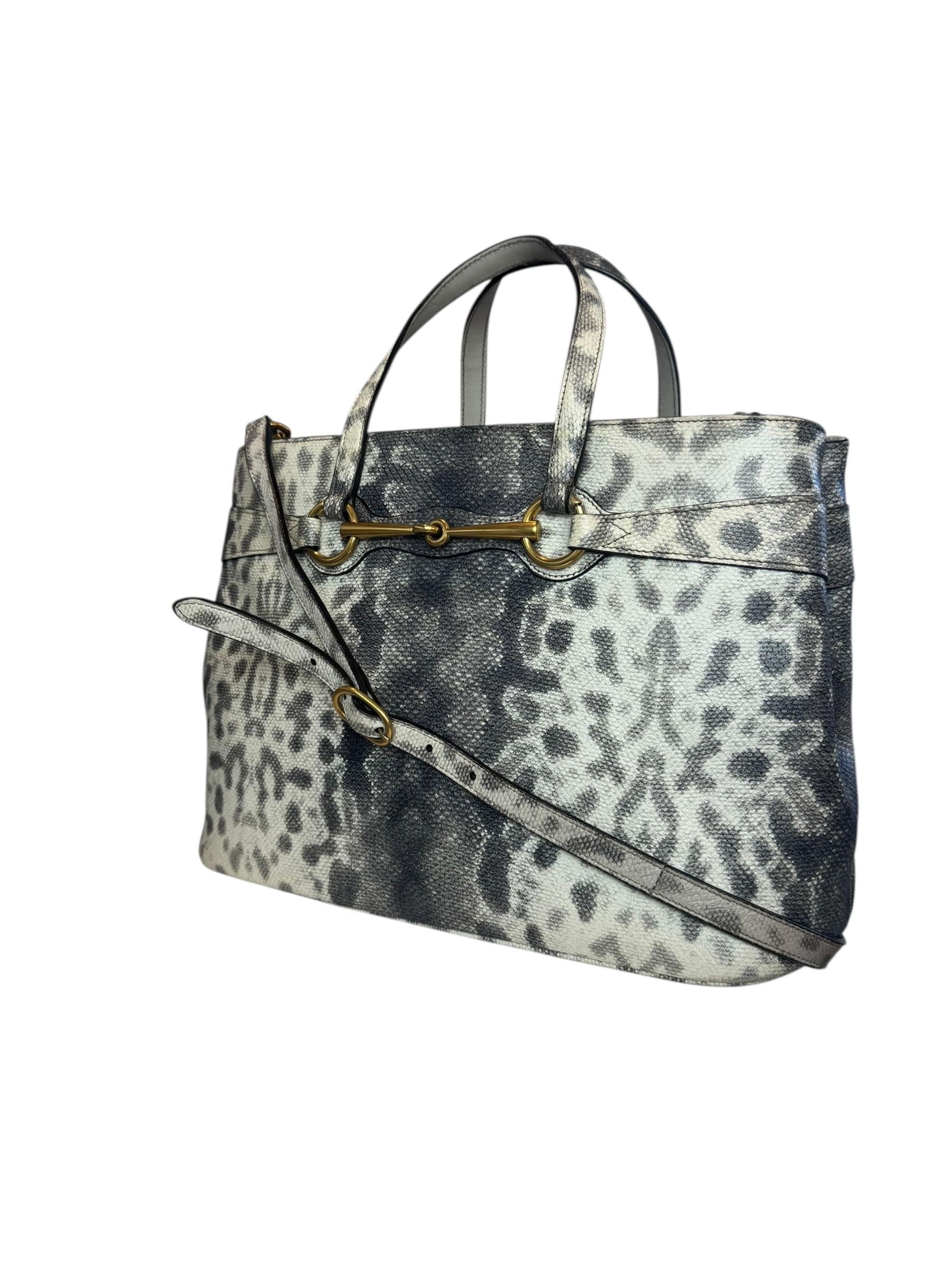 GUCCI SNAKESKIN HORSEBIT TOTE BAG