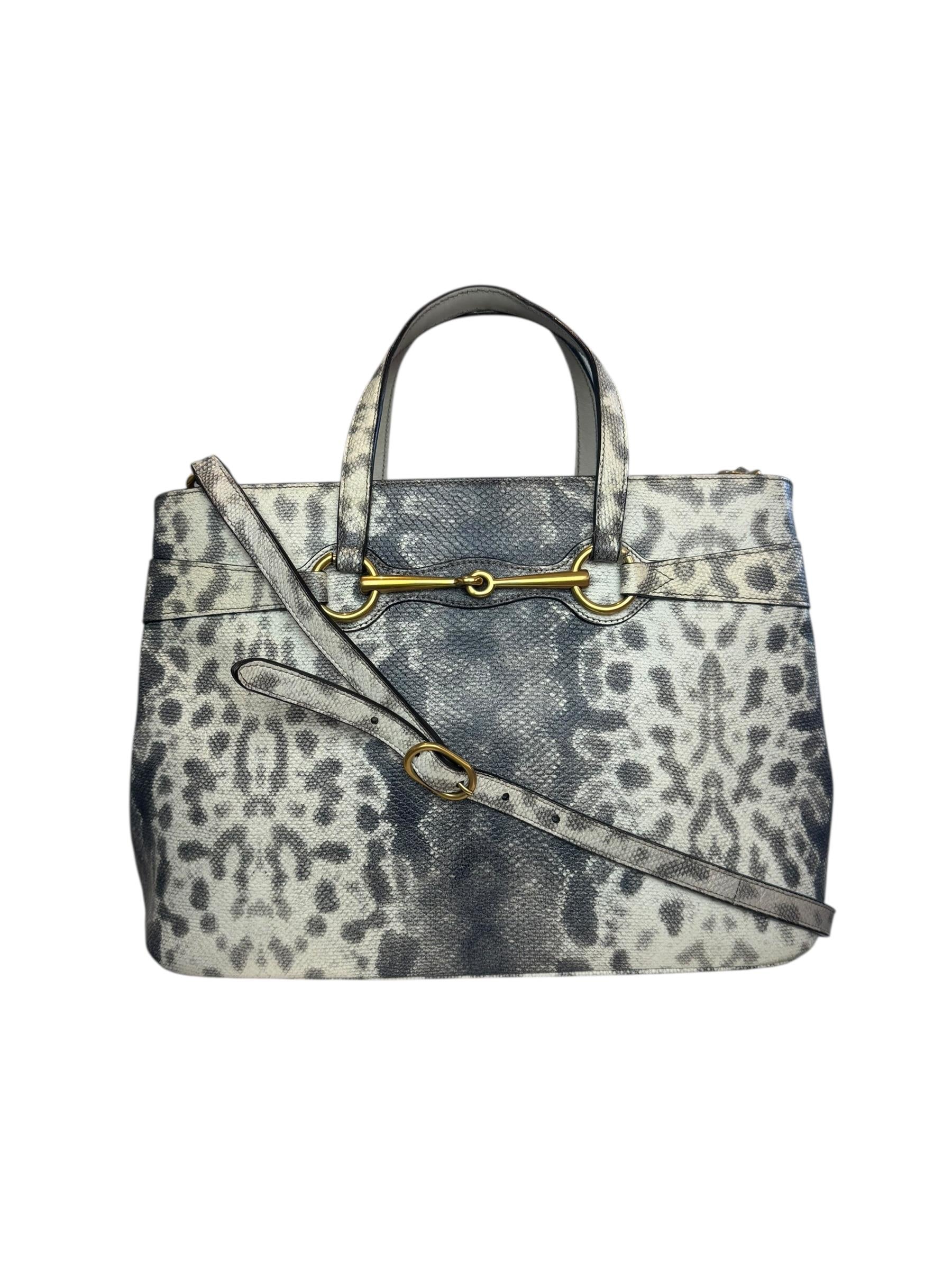 GUCCI SNAKESKIN HORSEBIT TOTE BAG