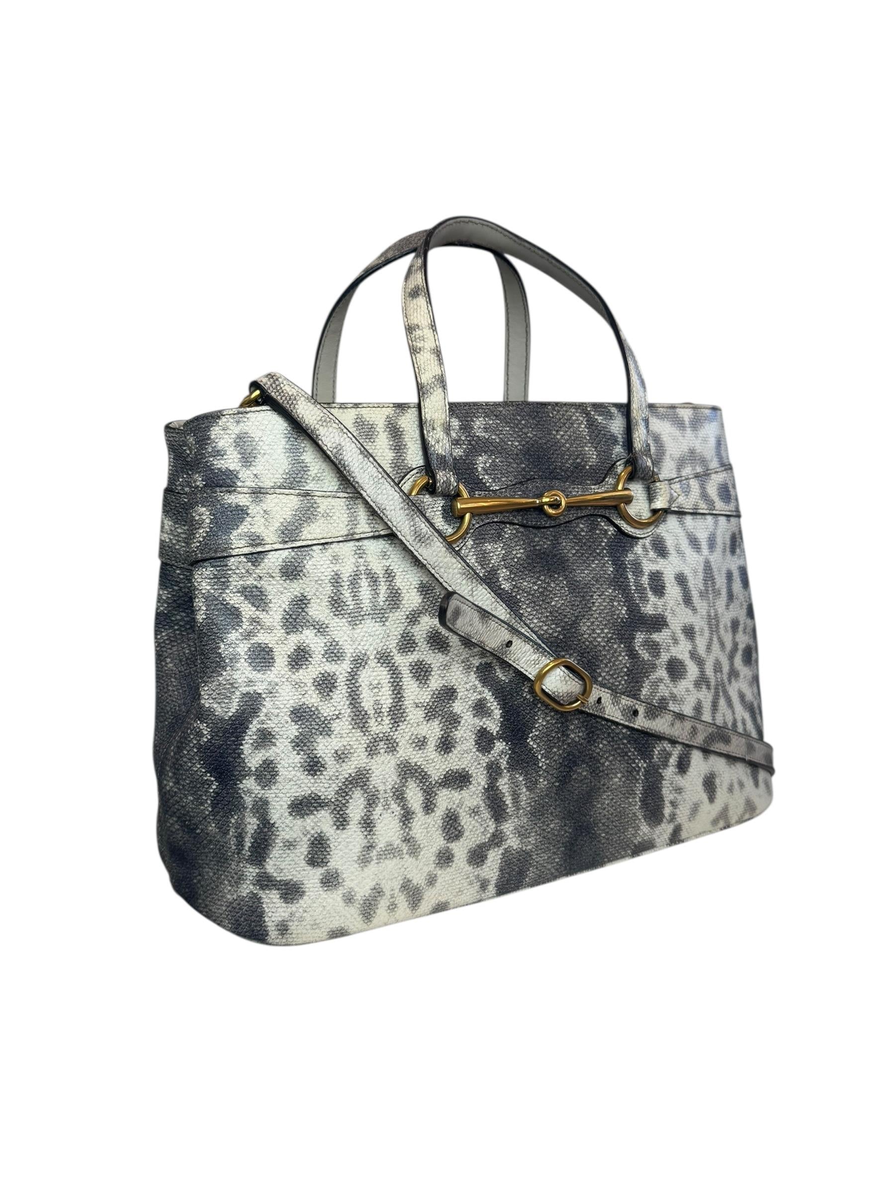 GUCCI SNAKESKIN HORSEBIT TOTE BAG