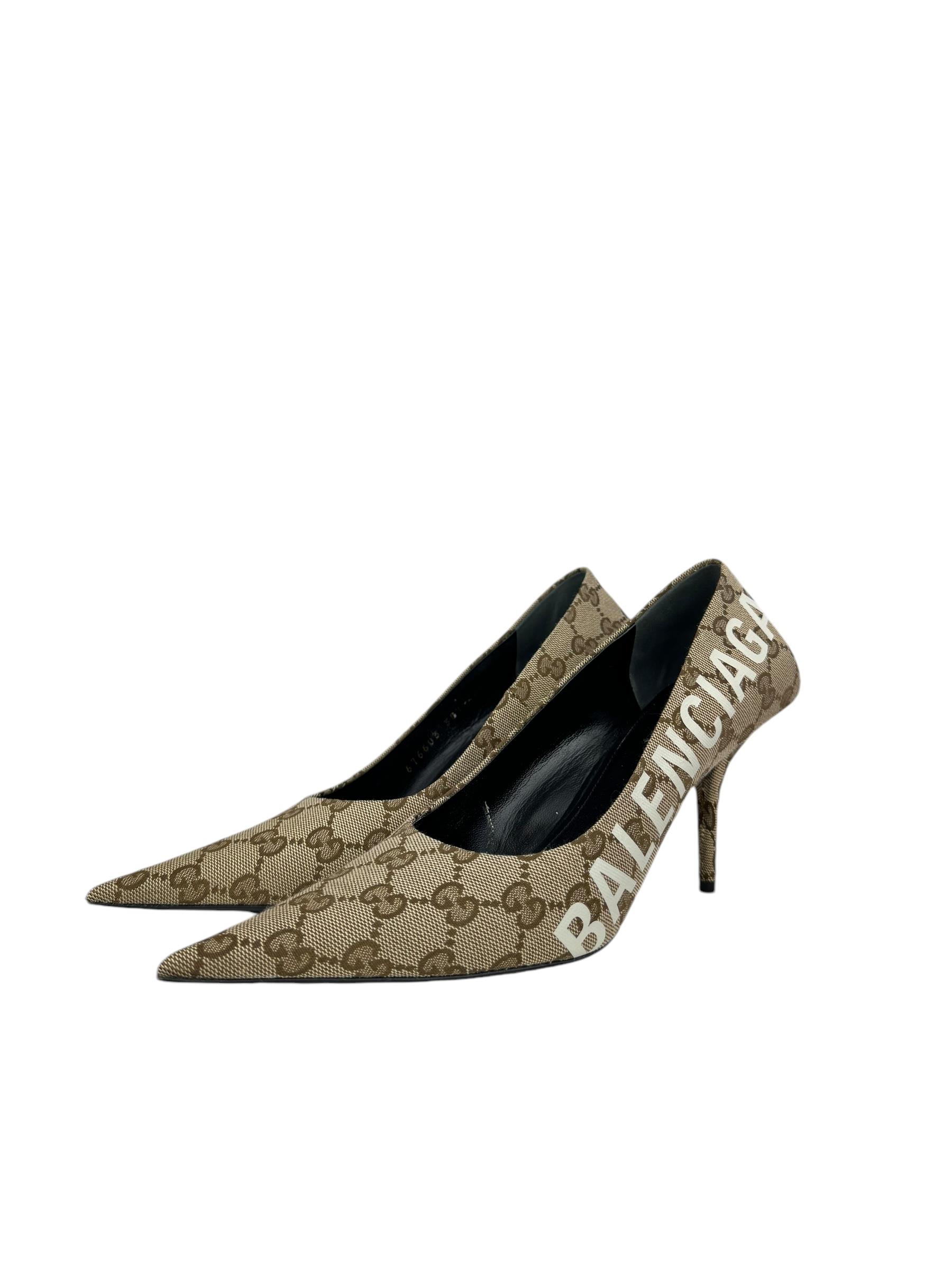 GUCCIxBALENCIGA GG CANVAS PUMPS