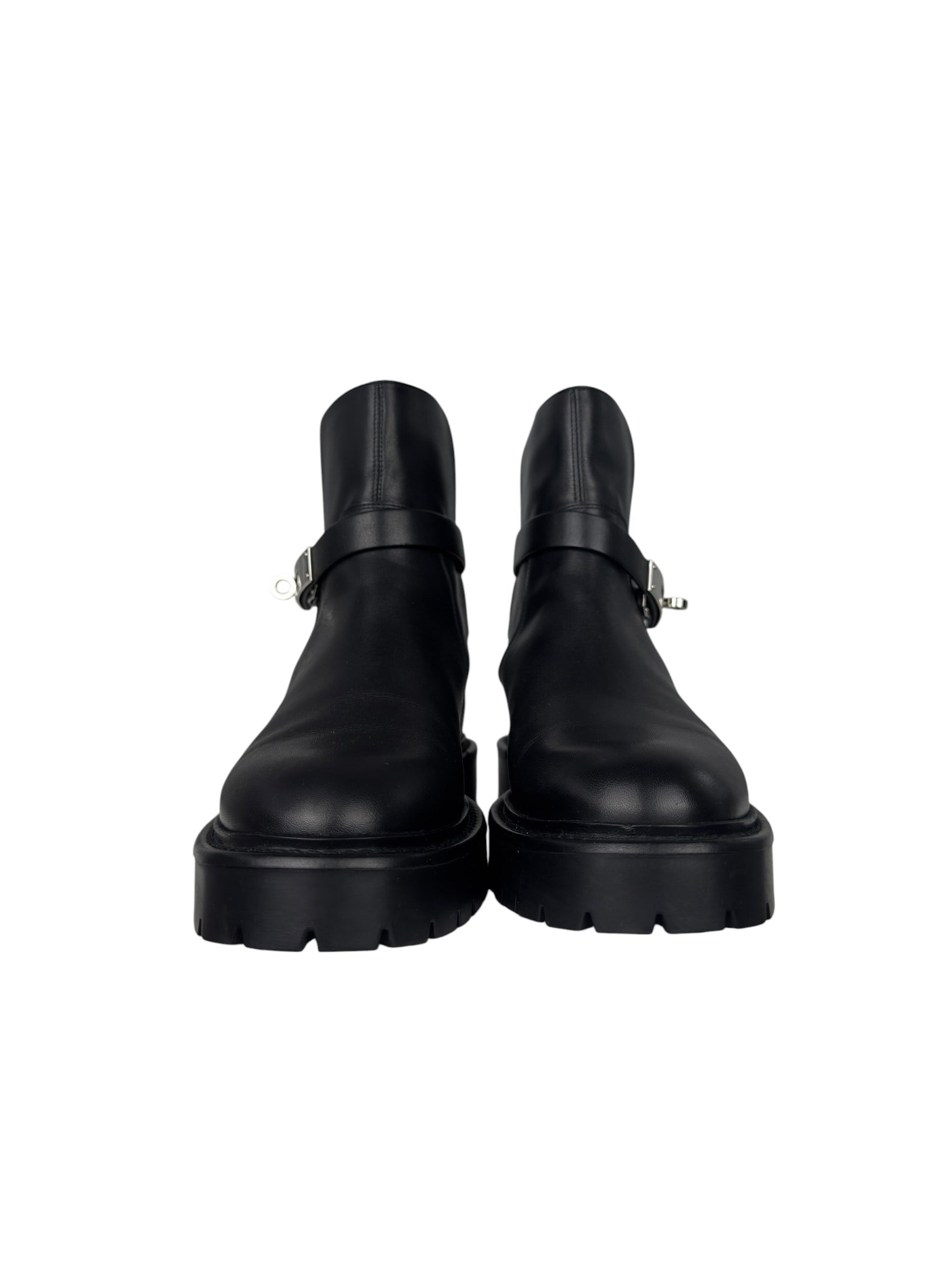 HERMES BLACK LEATHER JEFF ANKLE BOOTS