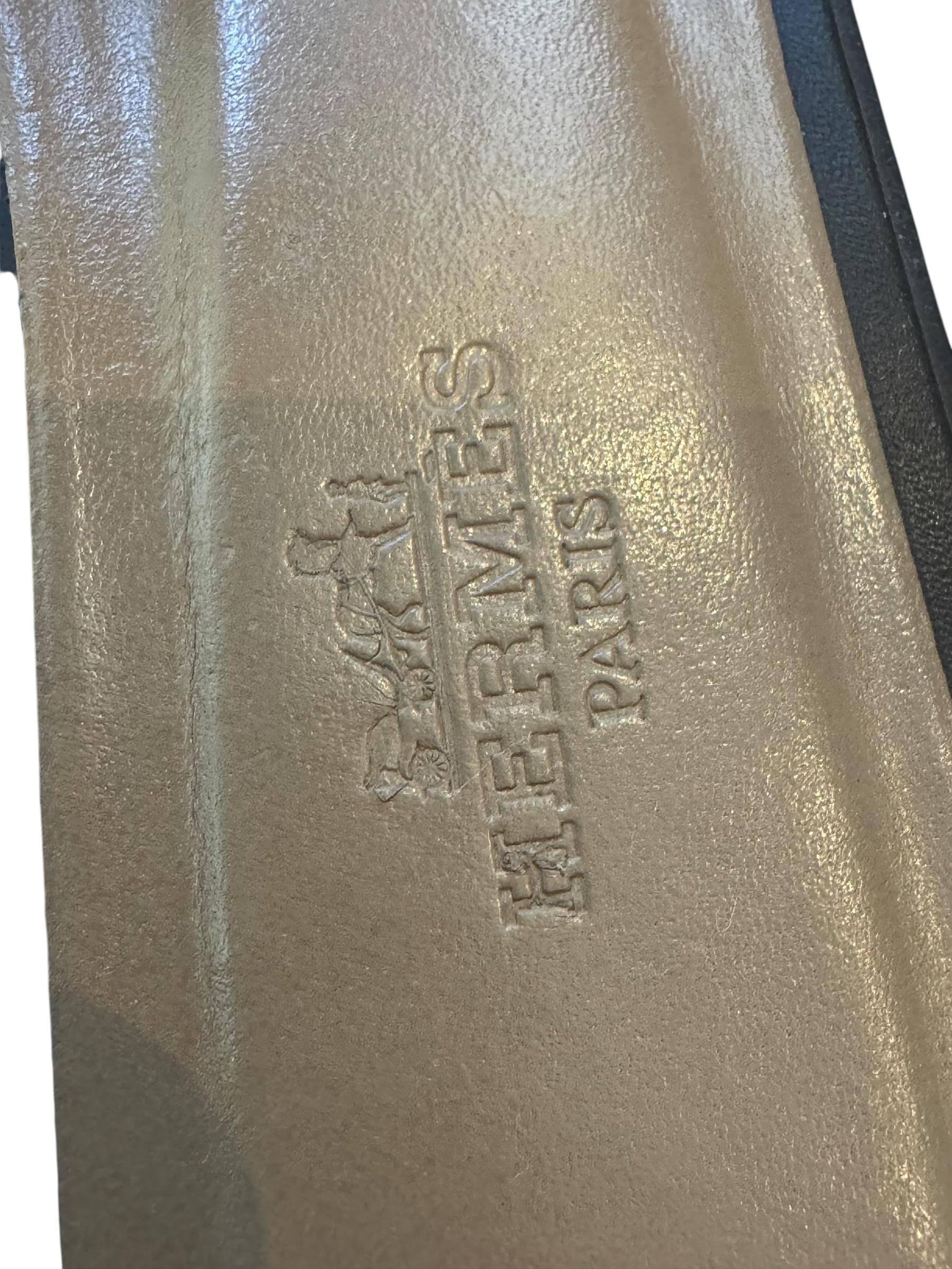 HERMES BLACK OMAHA SANDALS