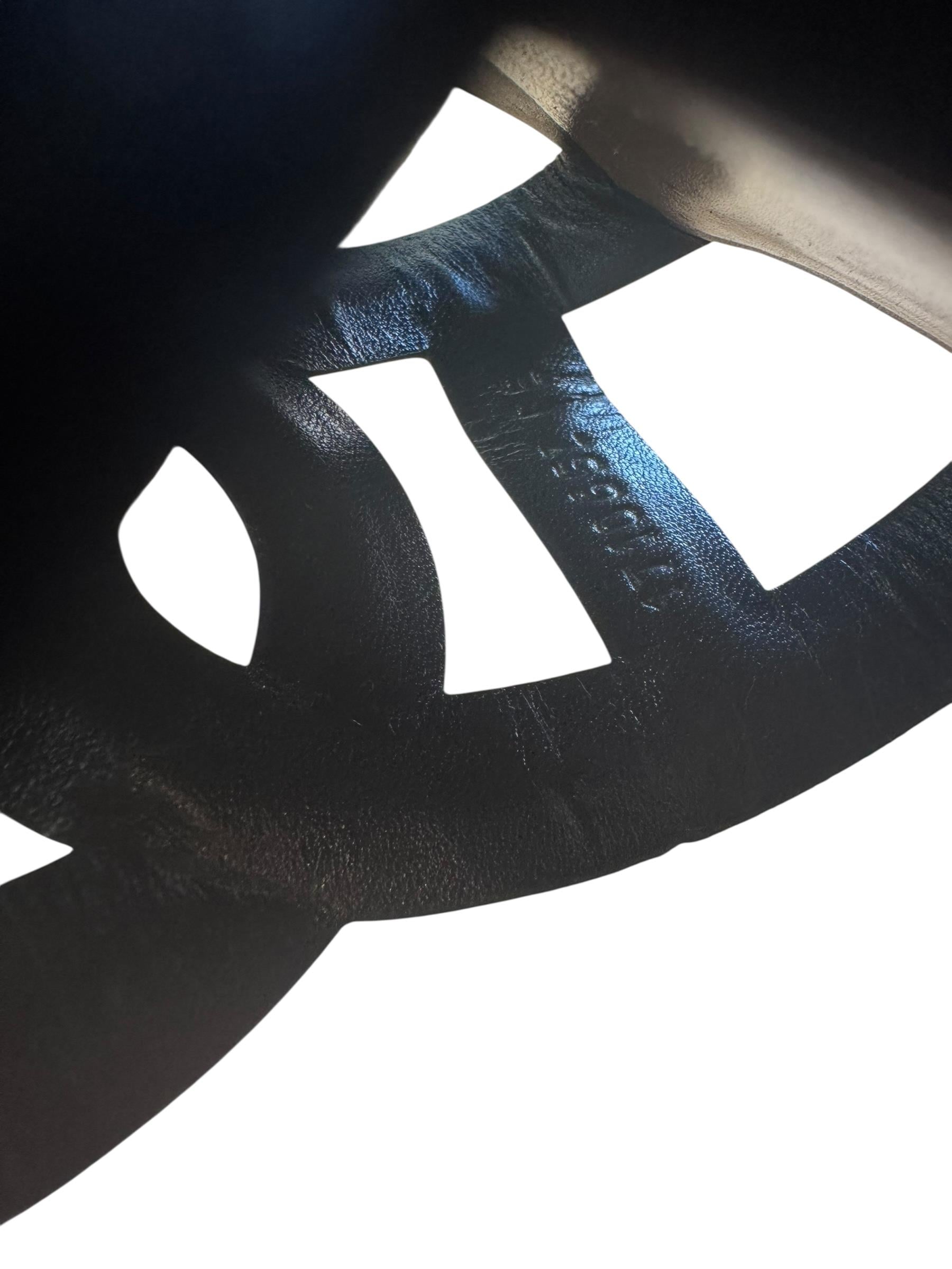 HERMES BLACK OMAHA SANDALS