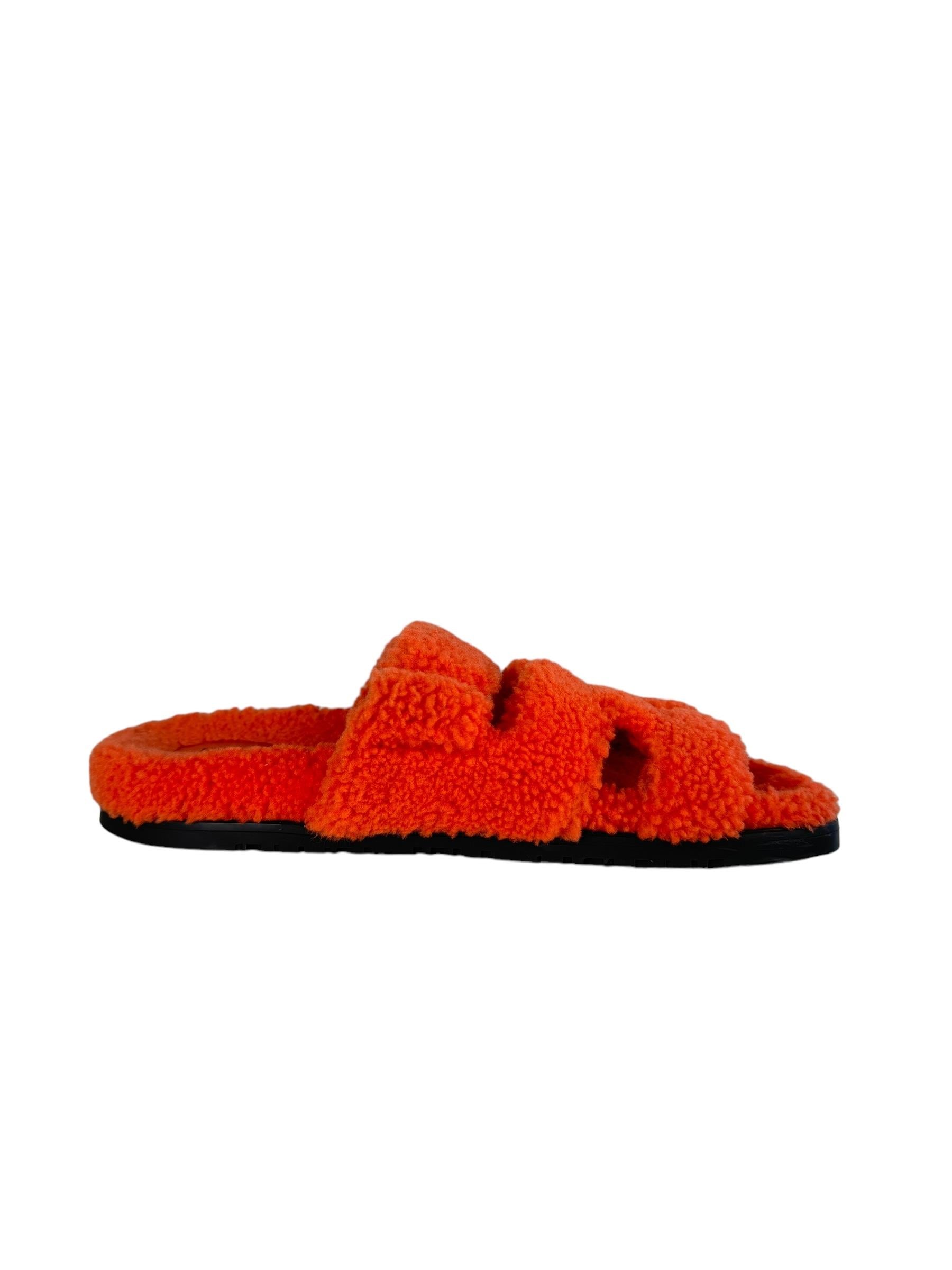 HERMES CHYPRE SHEARLING SANDALS