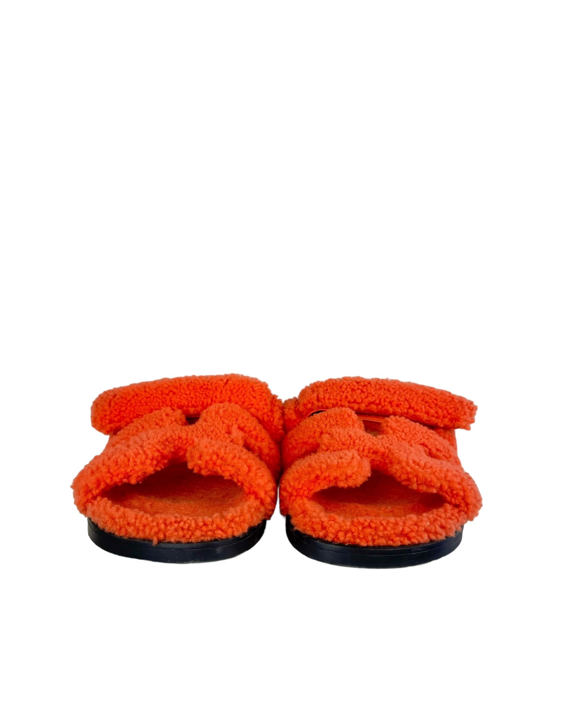 HERMES CHYPRE SHEARLING SANDALS