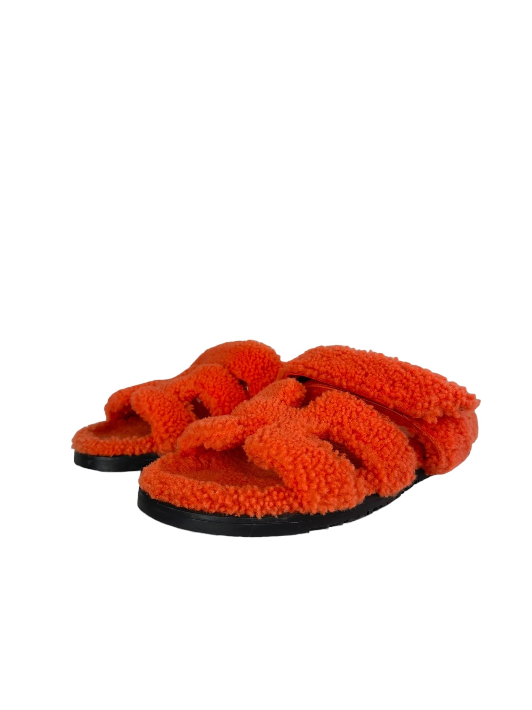 HERMES CHYPRE SHEARLING SANDALS