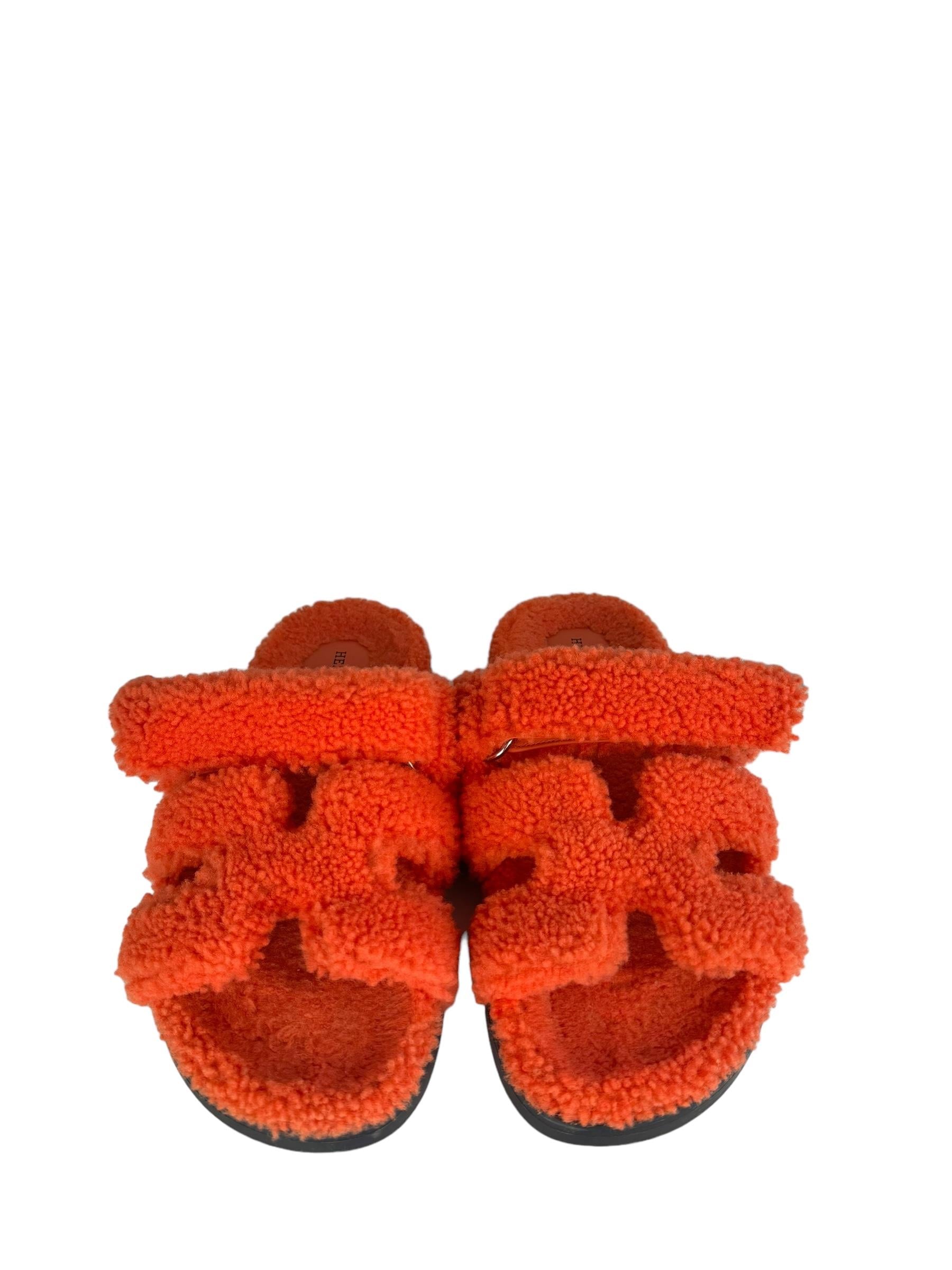 HERMES CHYPRE SHEARLING SANDALS
