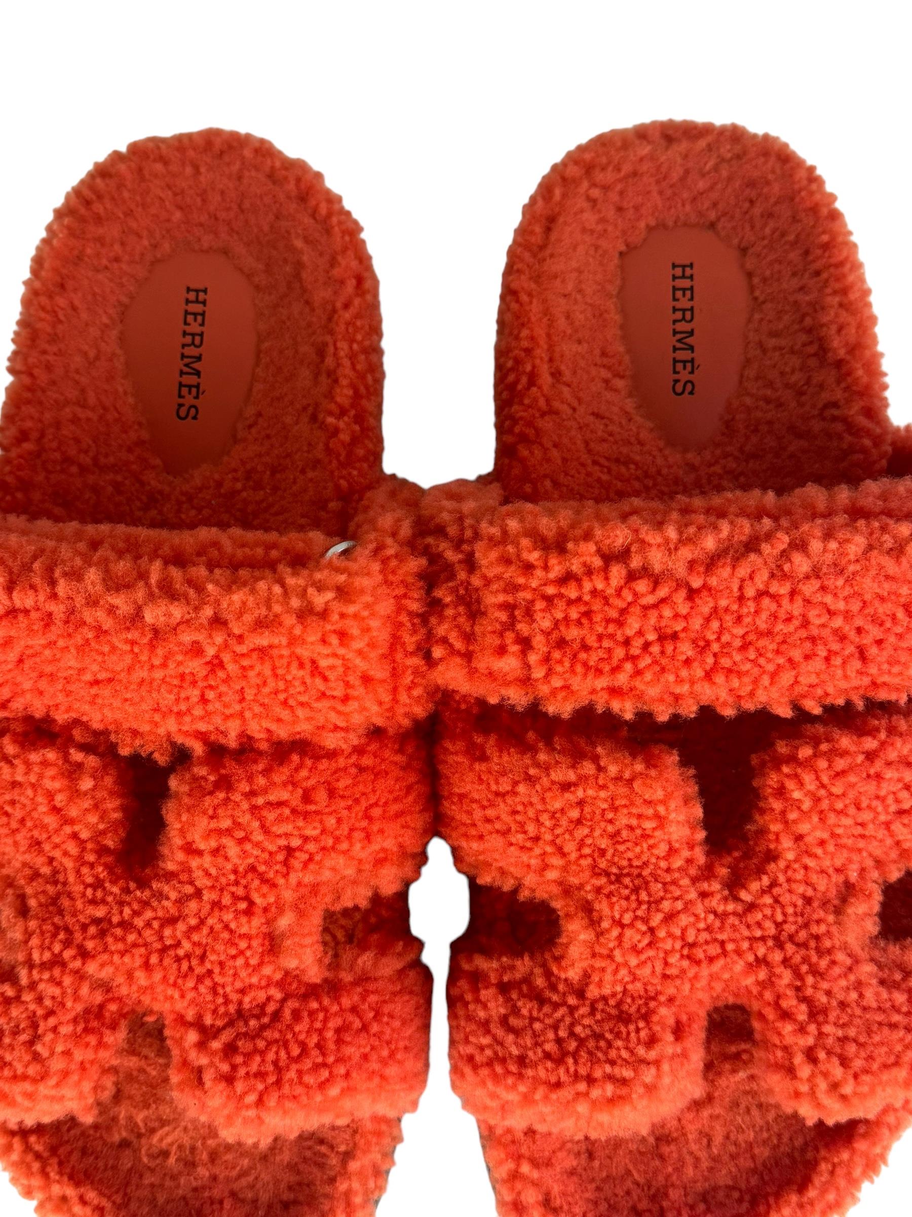 HERMES CHYPRE SHEARLING SANDALS