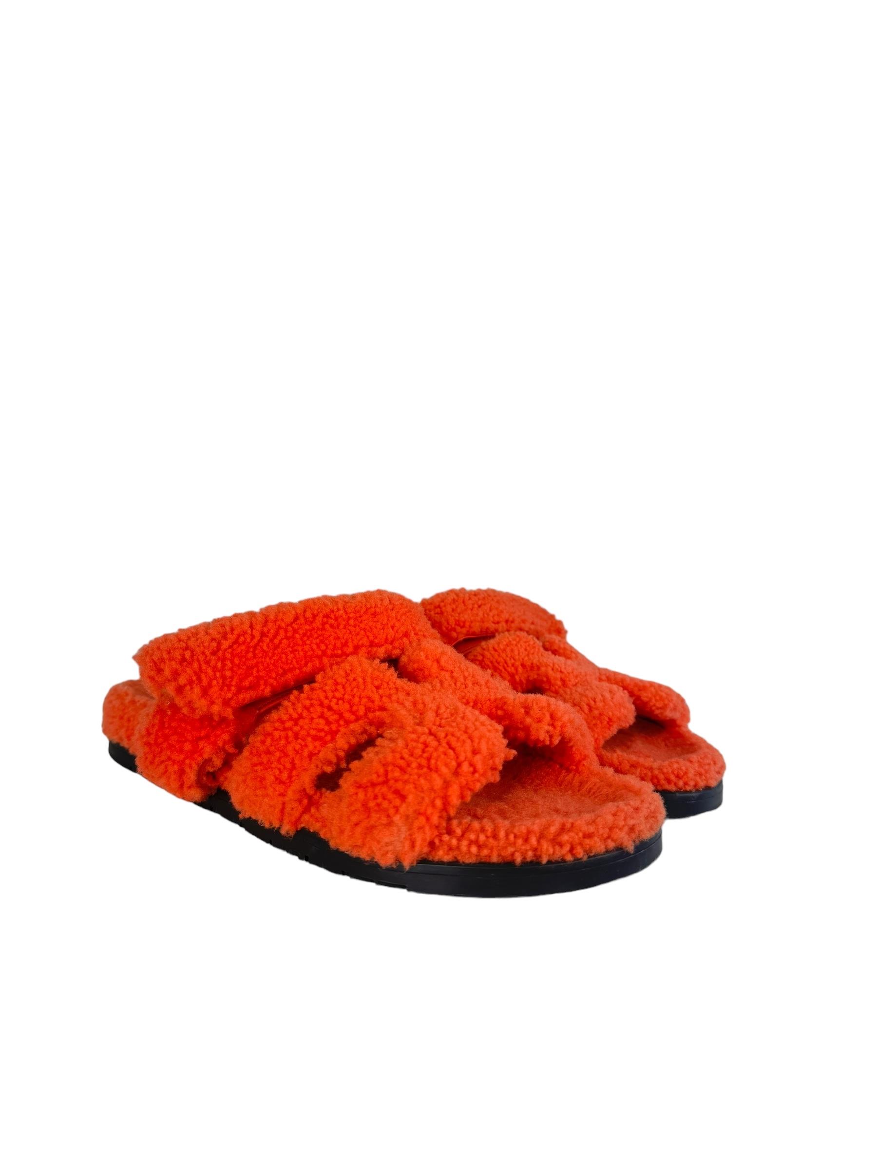 HERMES CHYPRE SHEARLING SANDALS