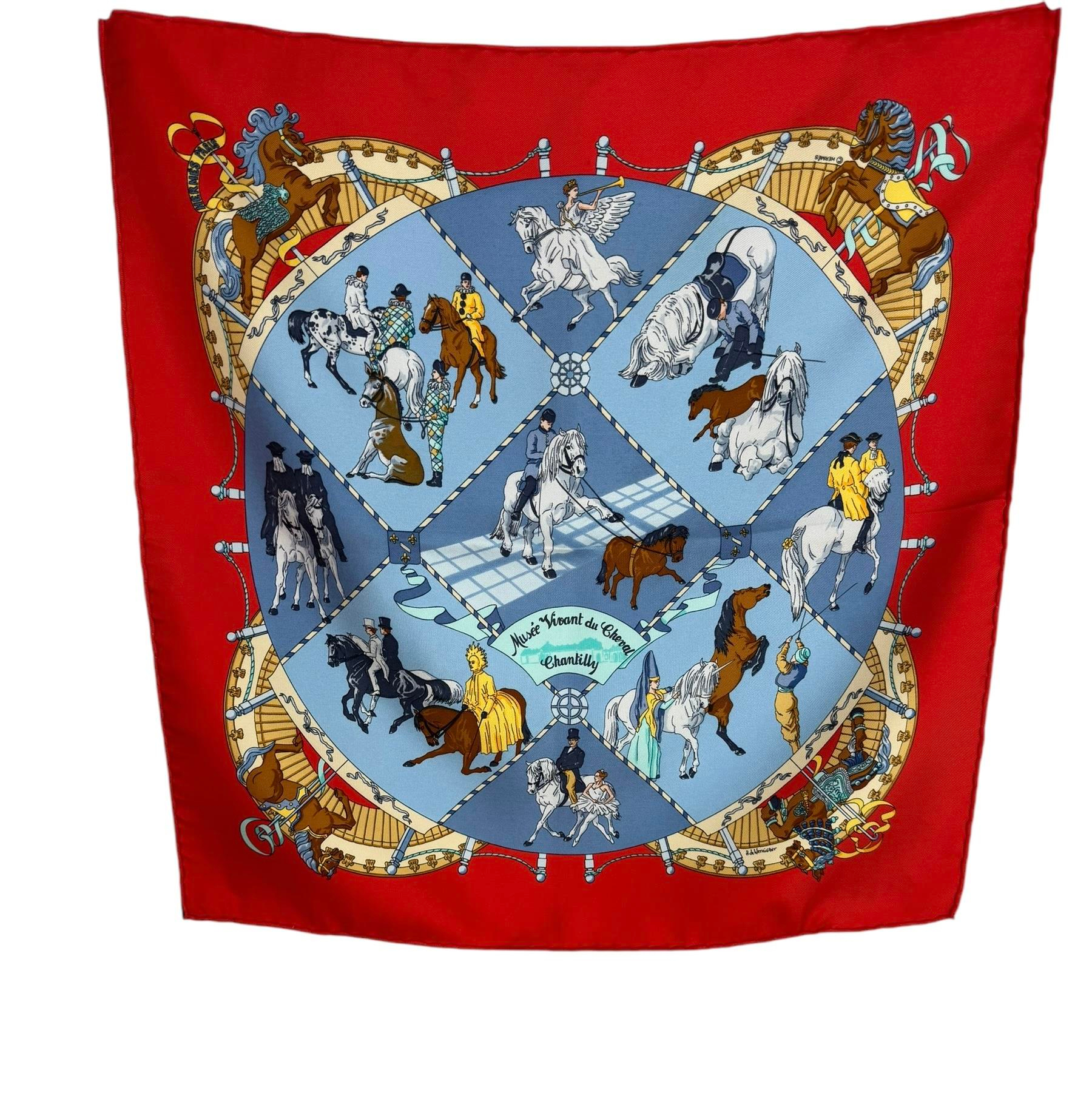 HERMES MUSE VIVANT DU CHEVAL SILK SCARF