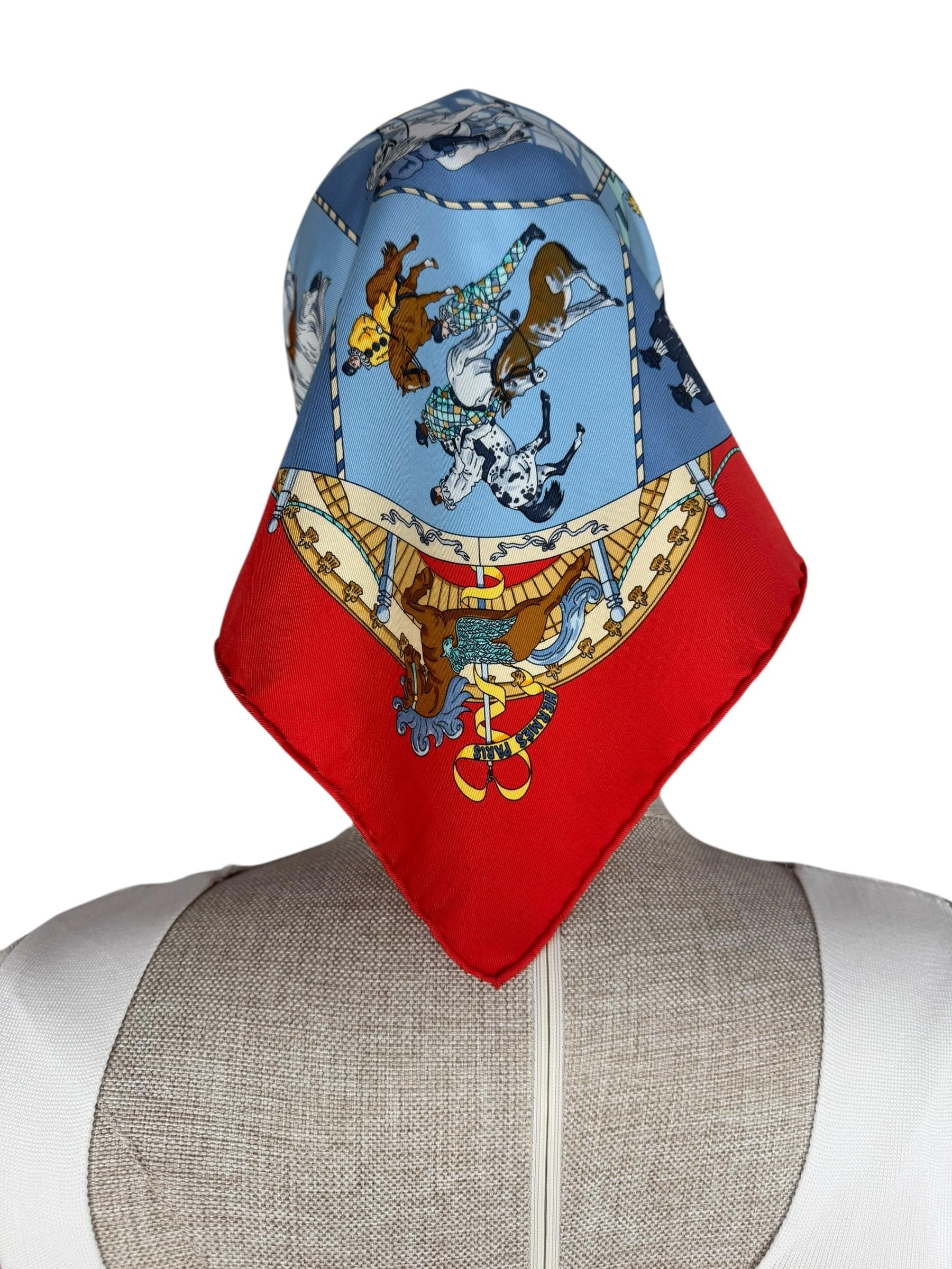 HERMES MUSE VIVANT DU CHEVAL SILK SCARF