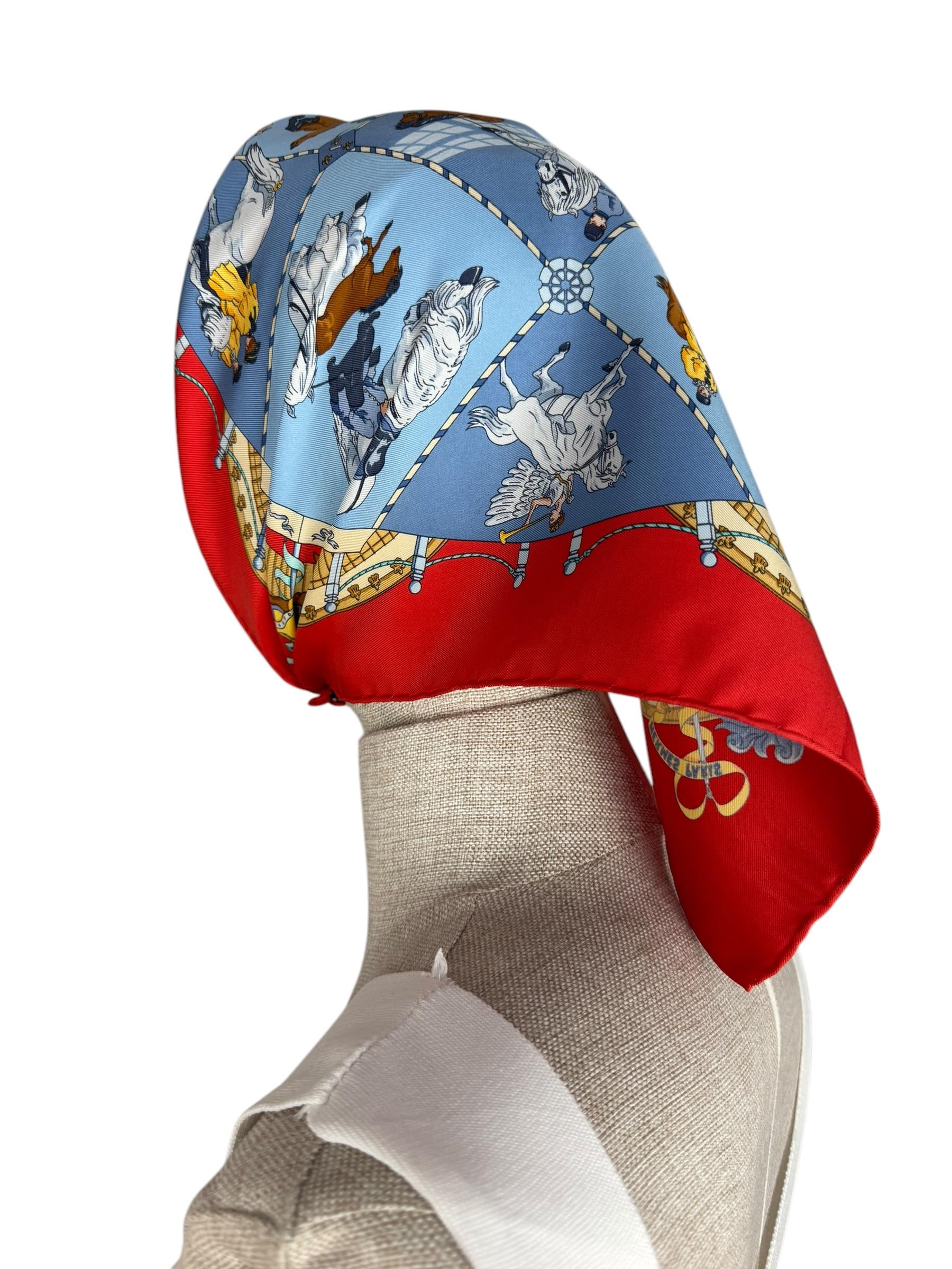 HERMES MUSE VIVANT DU CHEVAL SILK SCARF