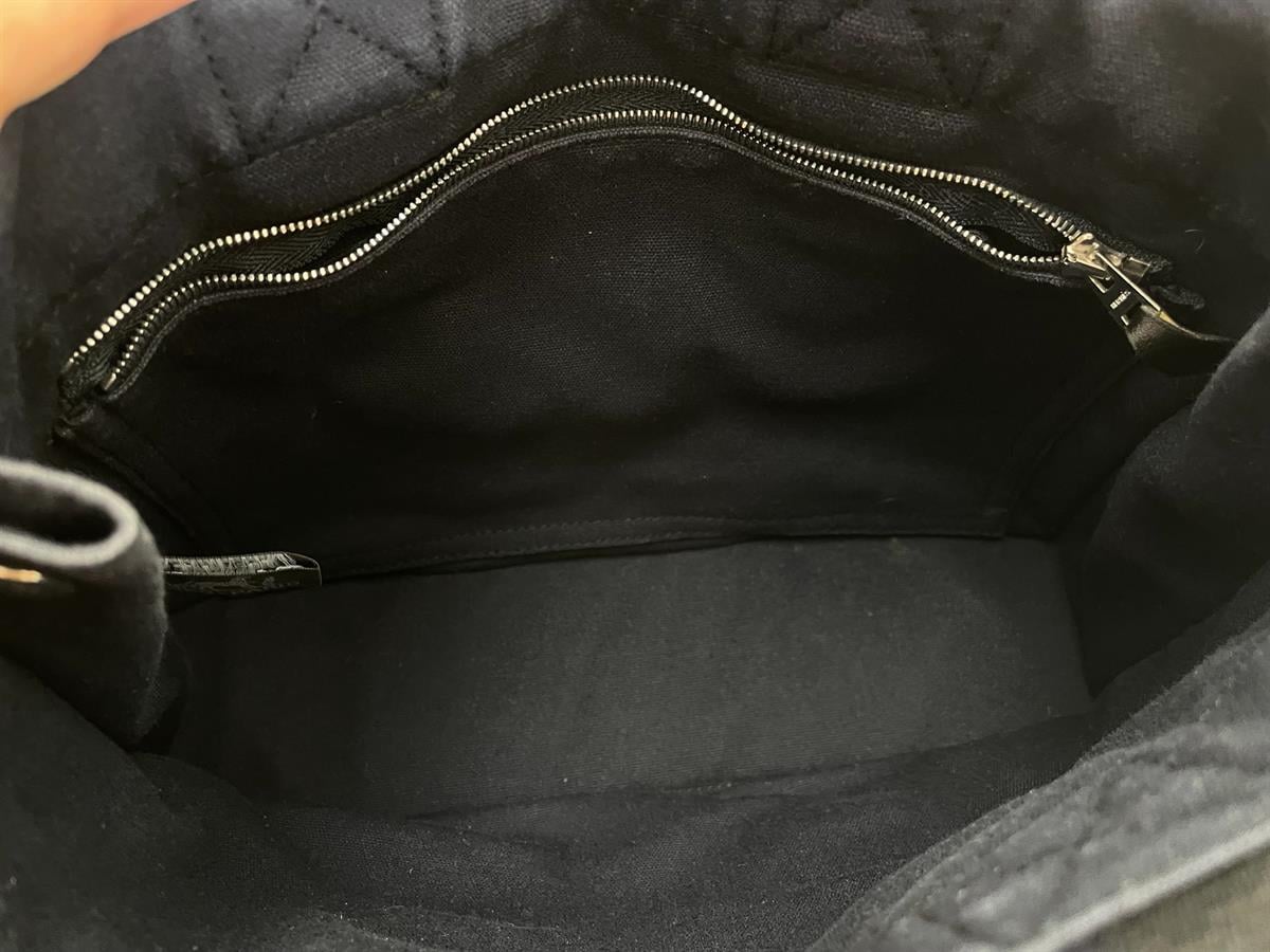 HERMES NAVY CLOTH HANDBAG