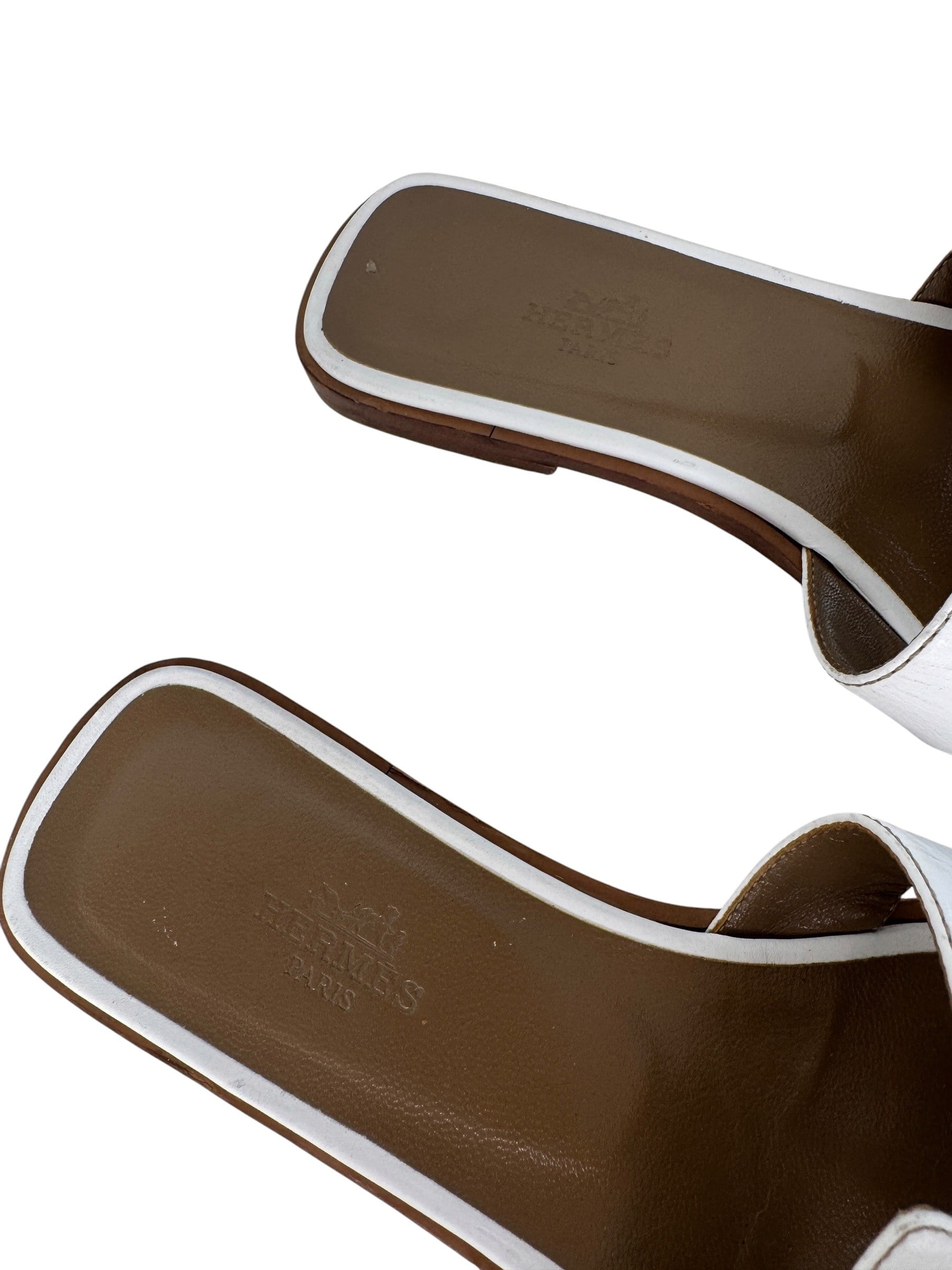 HERMES ORAN WHITE SANDALS