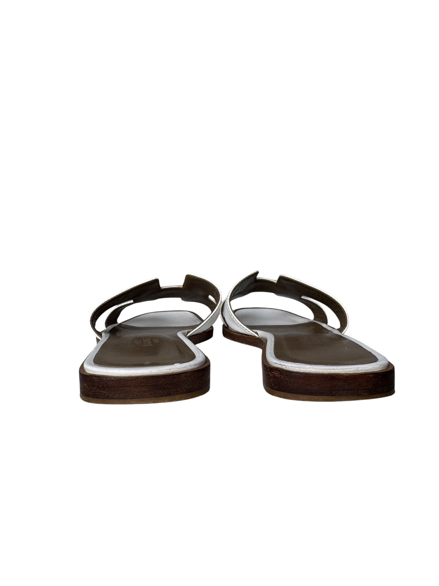 HERMES ORAN WHITE SANDALS
