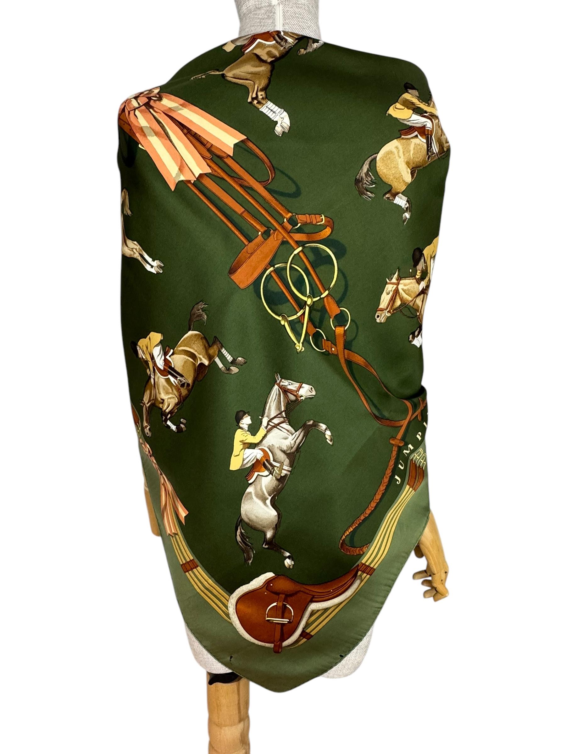 HERMES SILK CARRE 90 JUMPING SCARF