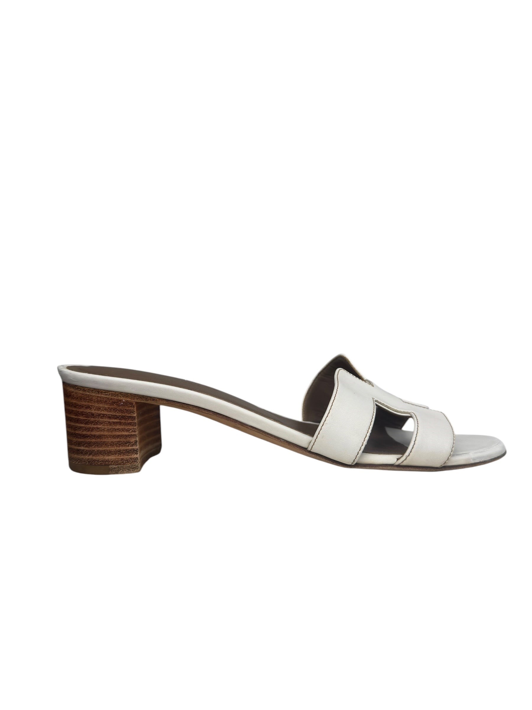 HERMES WHITE ORAN SANDALS
