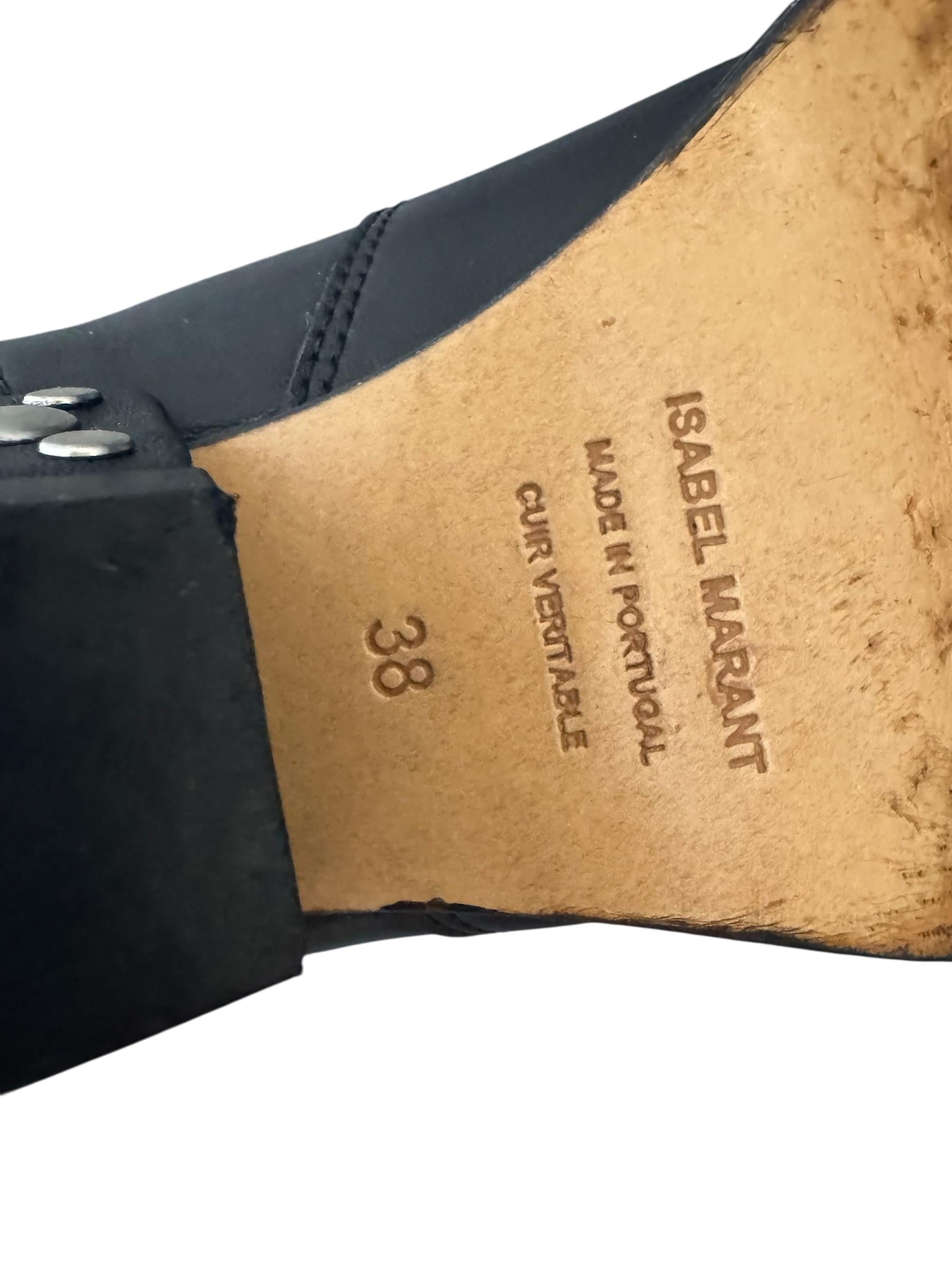 ISABEL MARANT BLACK LEATHER WESTERN BOOTS