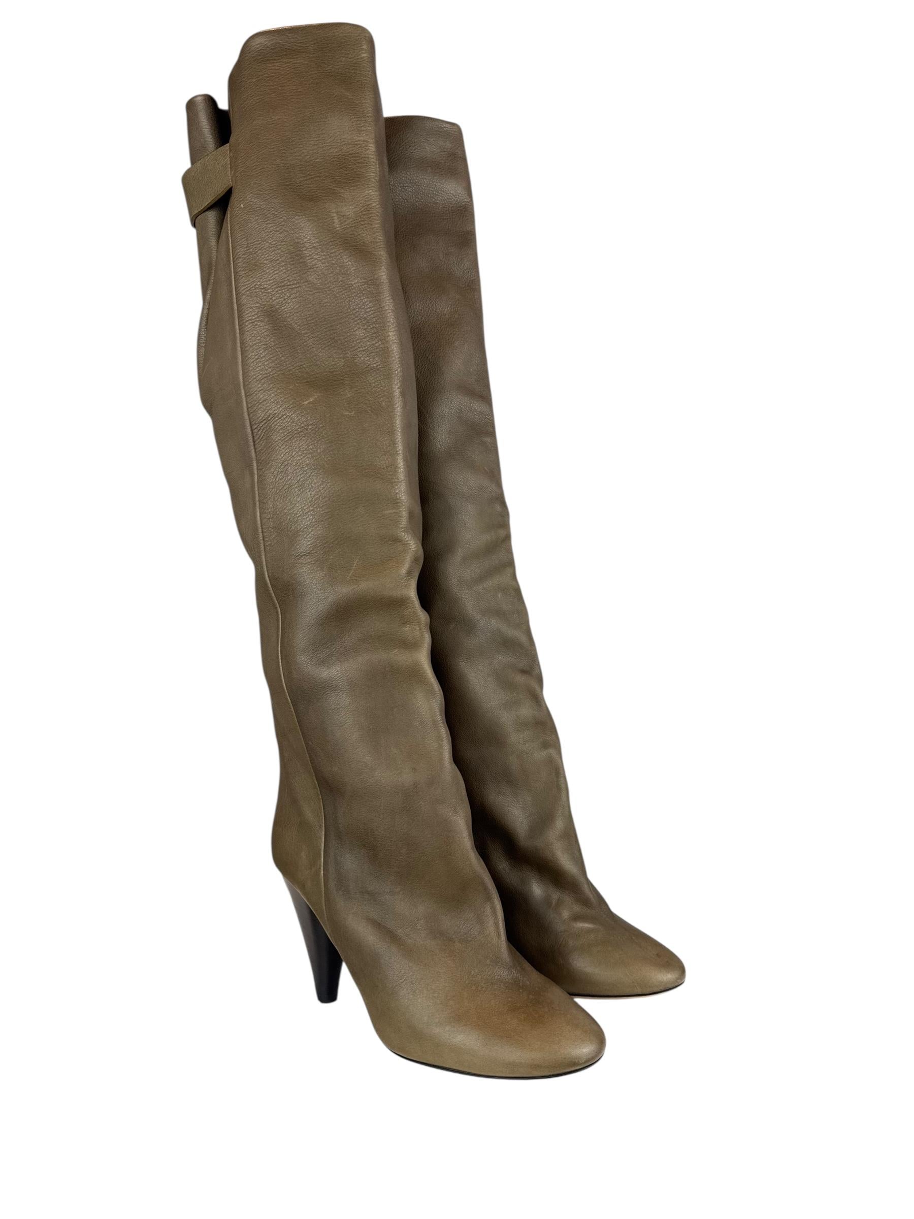 ISABEL MARANT MINK OVER KNEE BOOTS