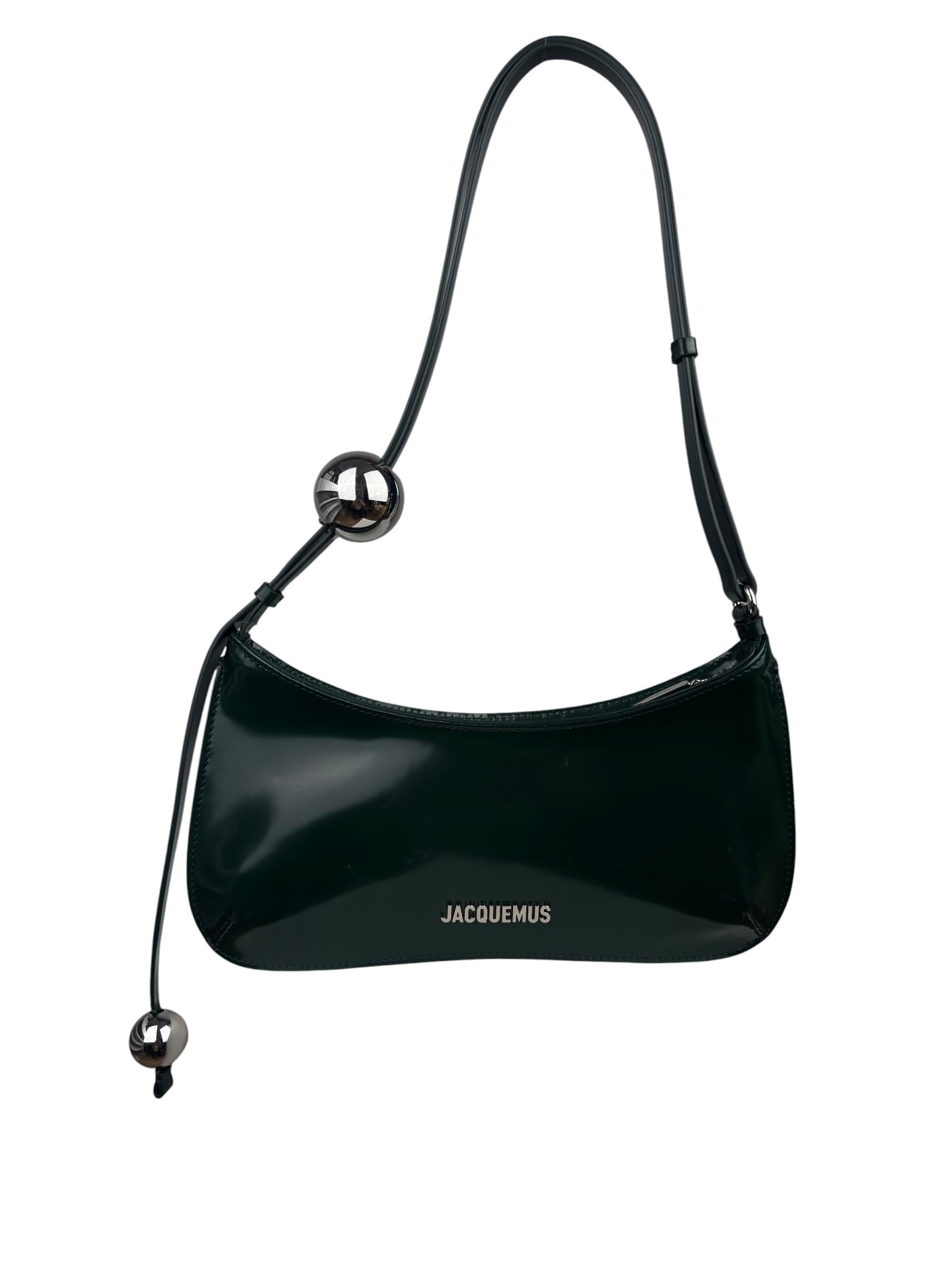 JACQUEMUS BISOU PERLE DARK GREEN SHOULDER BAG