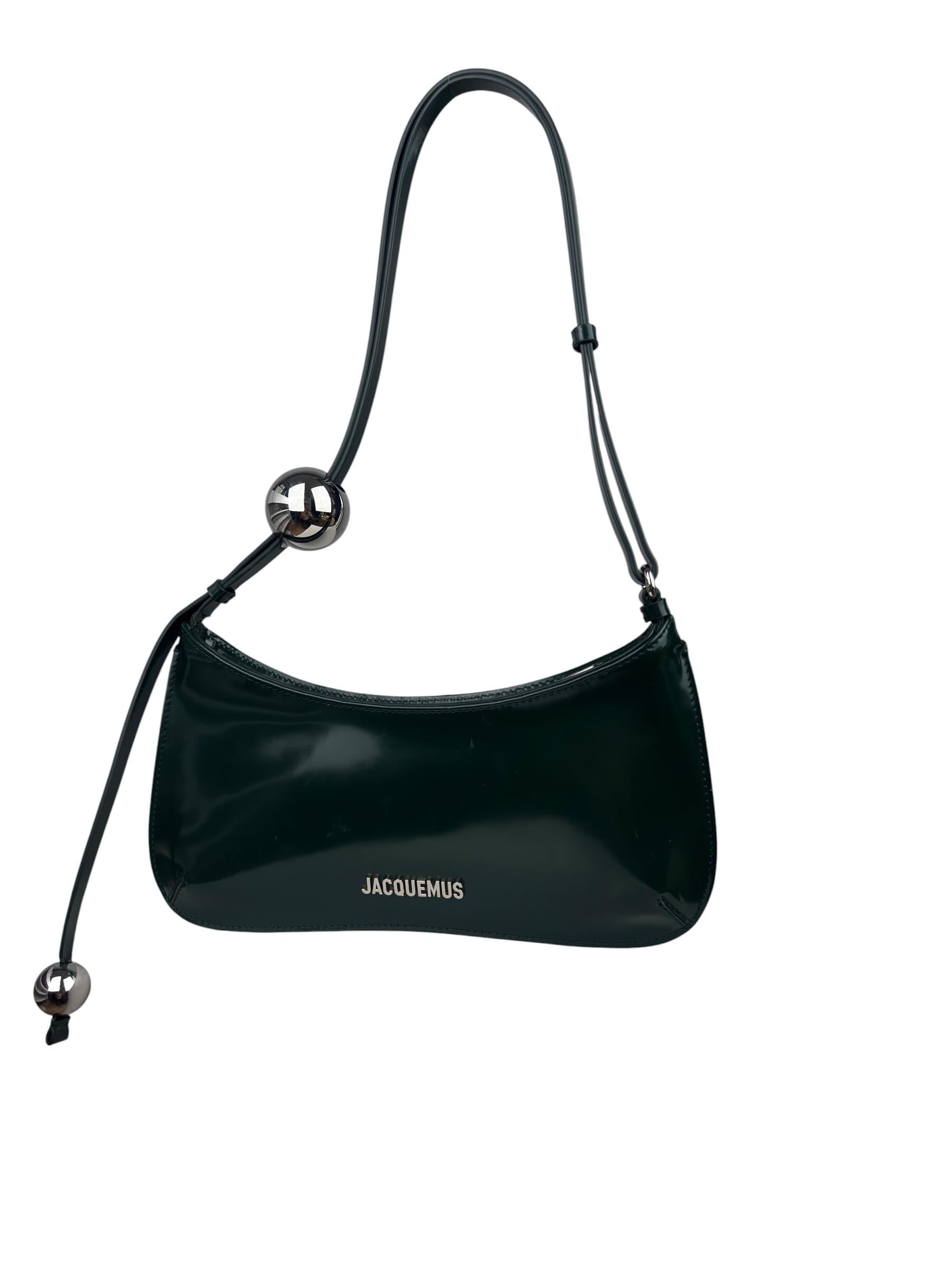 JACQUEMUS BISOU PERLE DARK GREEN SHOULDER BAG