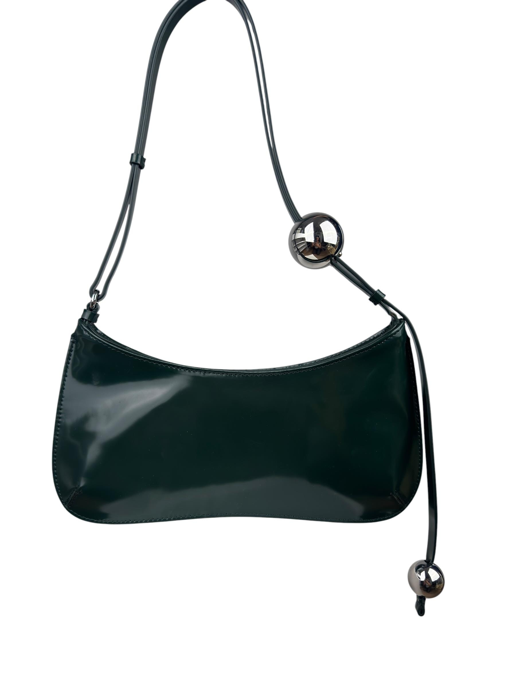 JACQUEMUS BISOU PERLE DARK GREEN SHOULDER BAG