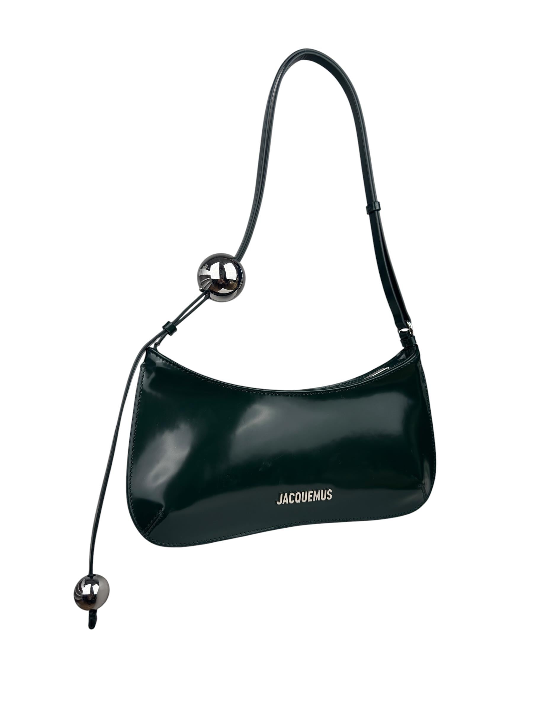 JACQUEMUS BISOU PERLE DARK GREEN SHOULDER BAG