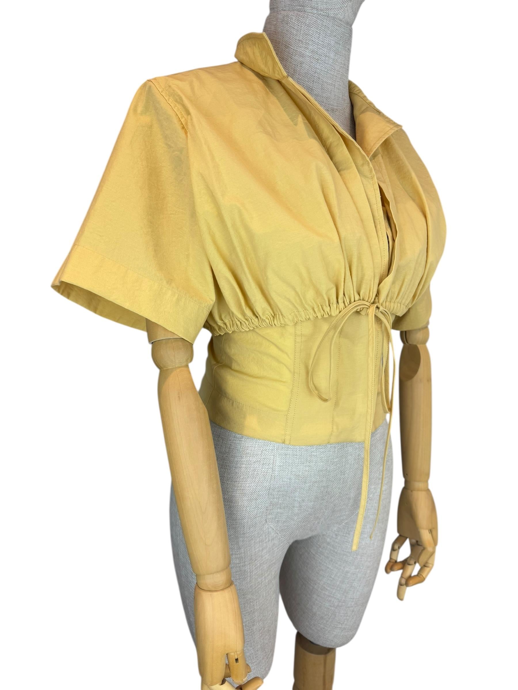 JACQUEMUS COTTON CROPPED SHIRT