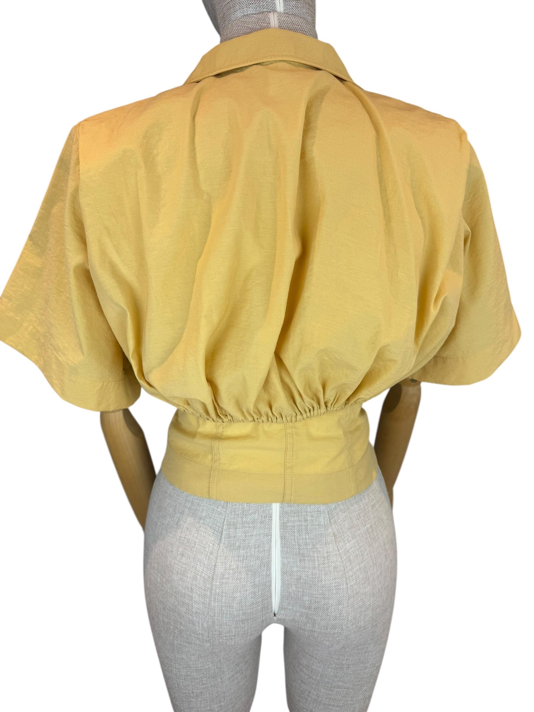 JACQUEMUS COTTON CROPPED SHIRT
