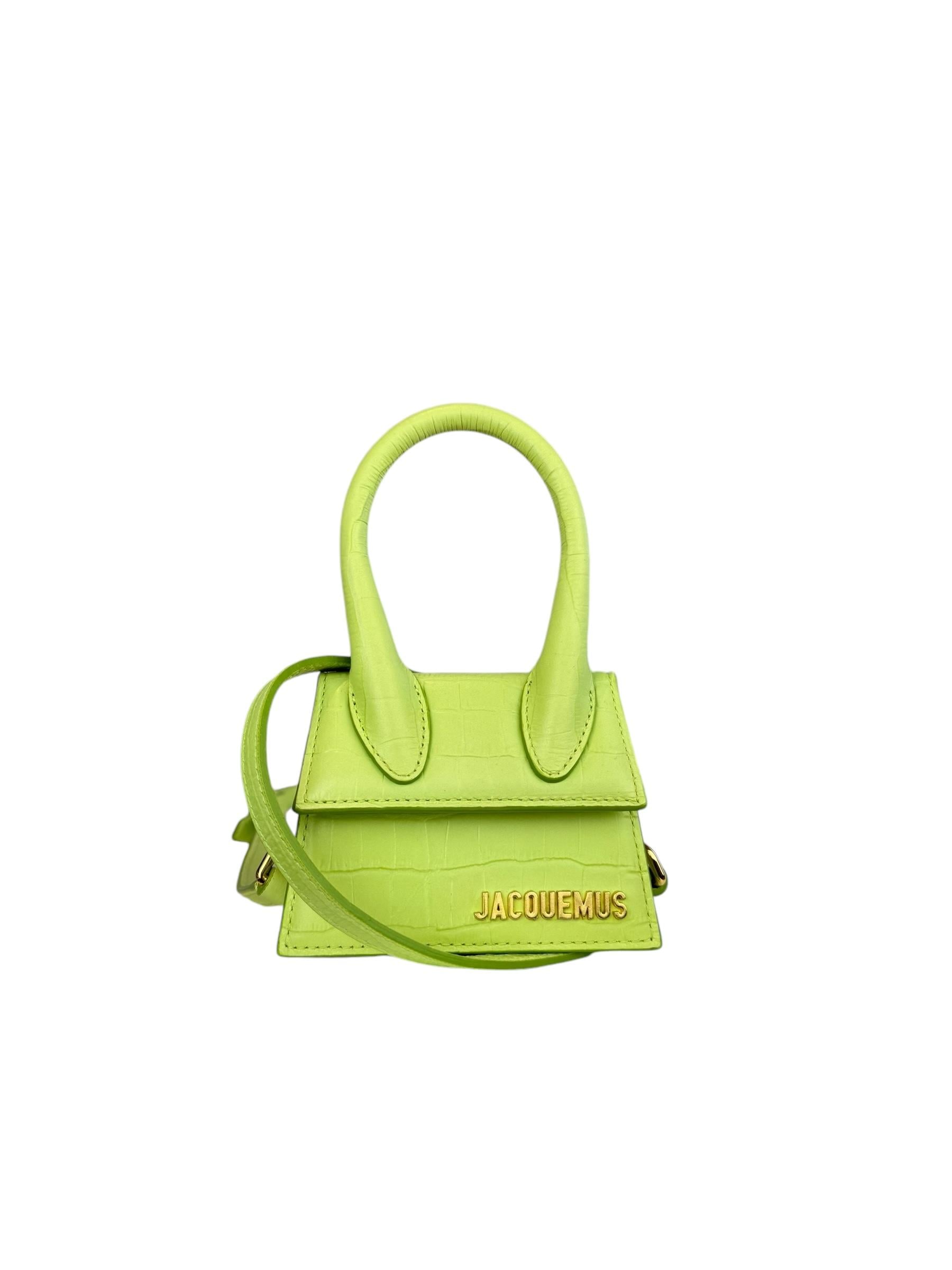 JACQUEMUS LE CHIQIUTO GREEN CROCO BAG