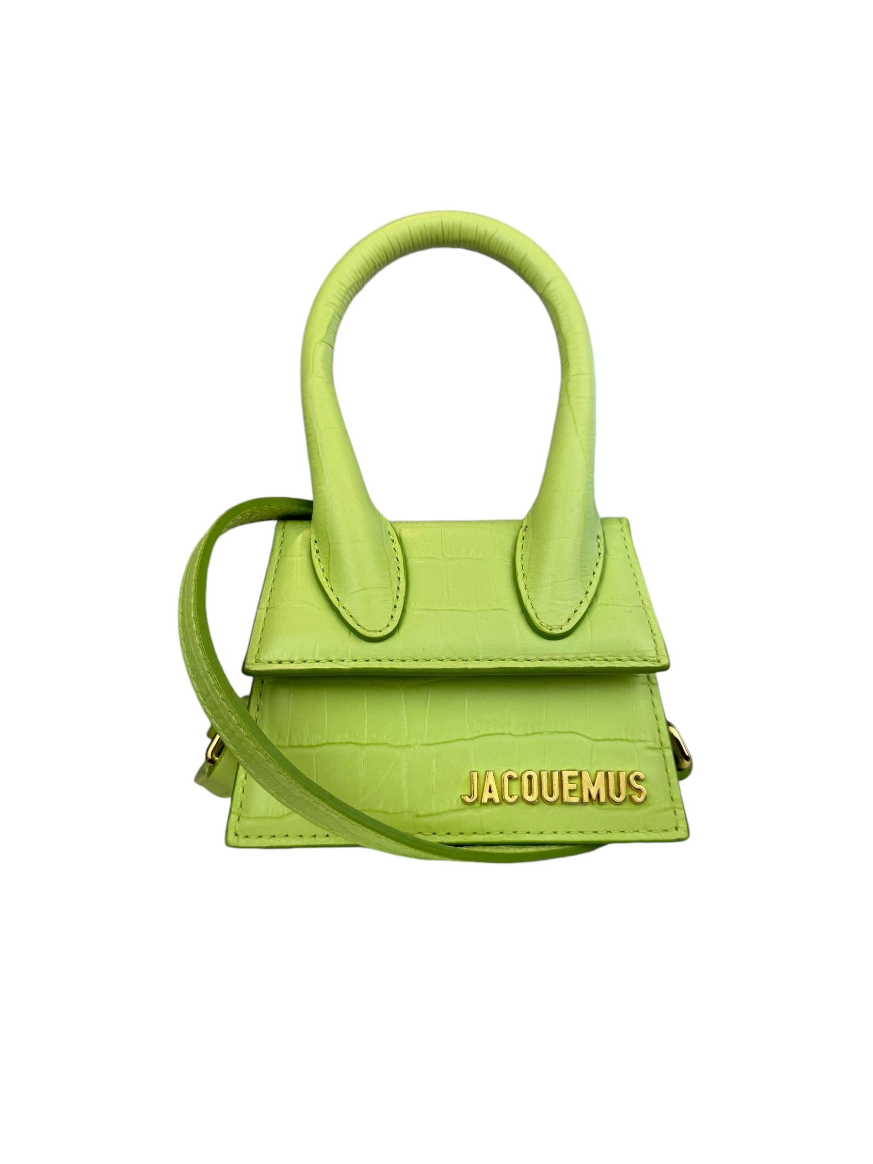 JACQUEMUS LE CHIQIUTO GREEN CROCO BAG