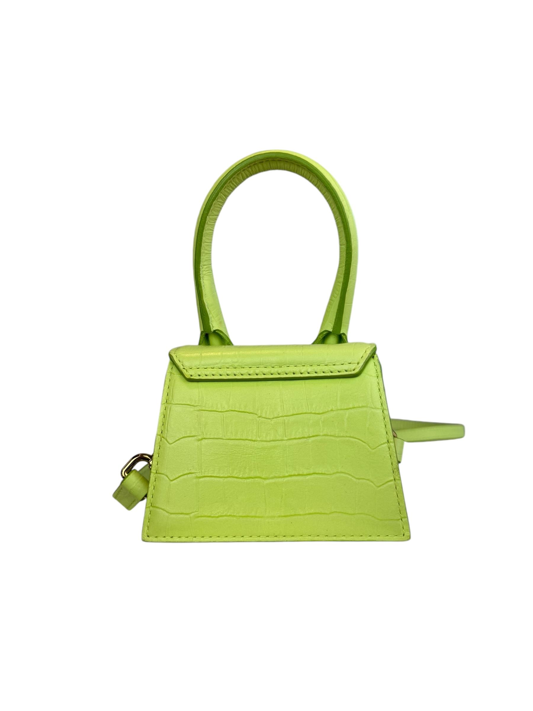 JACQUEMUS LE CHIQIUTO GREEN CROCO BAG
