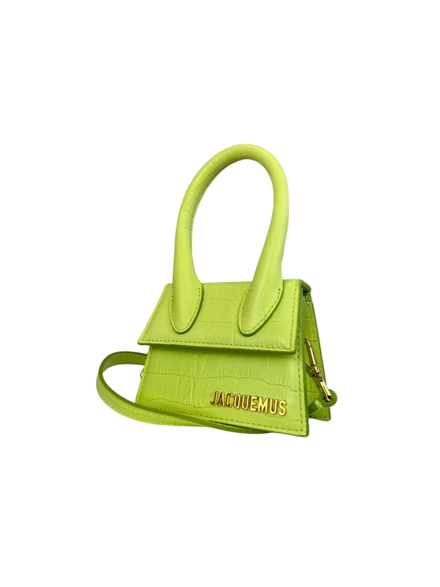 JACQUEMUS LE CHIQIUTO GREEN CROCO BAG