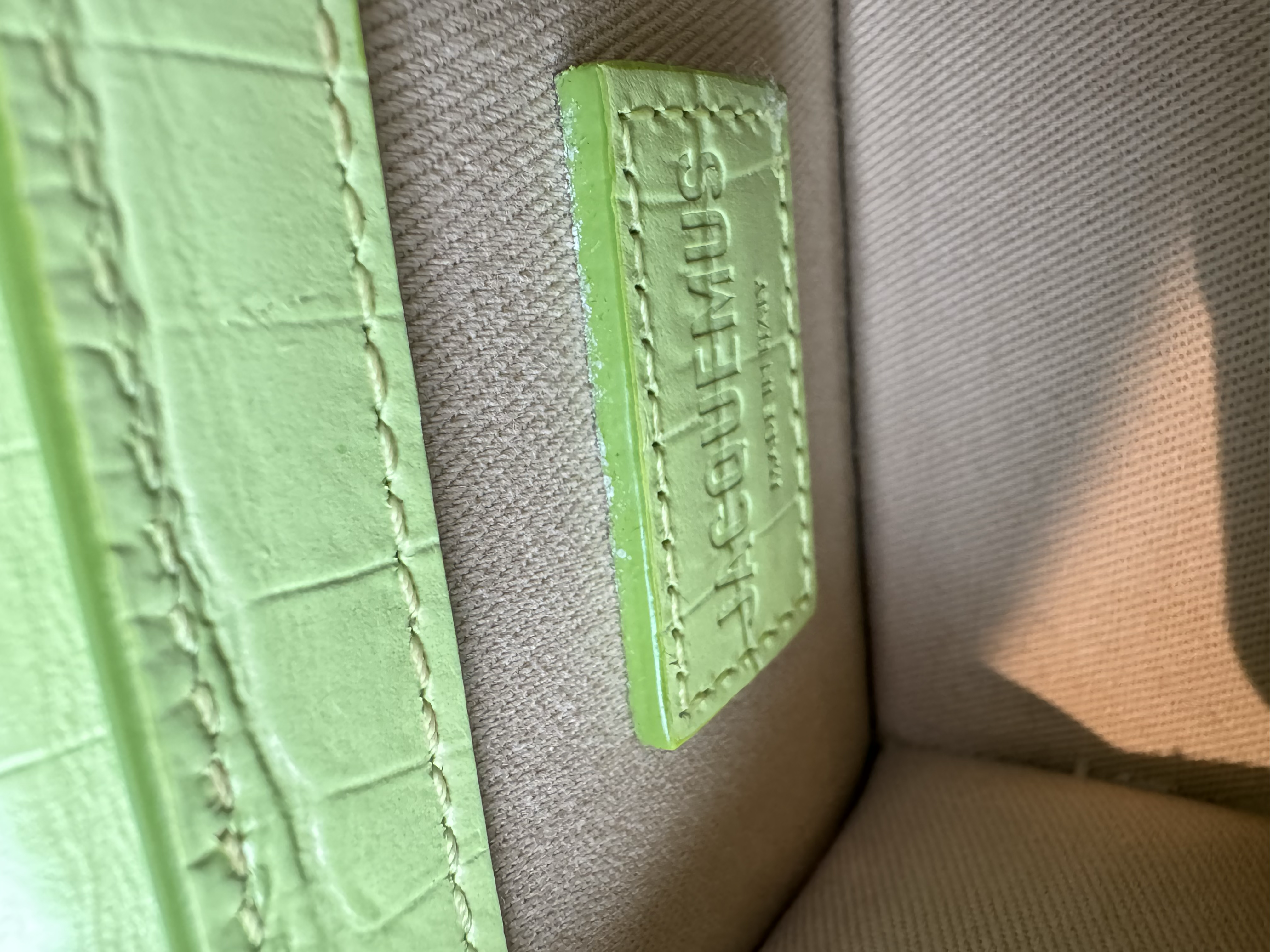 JACQUEMUS LE CHIQIUTO GREEN CROCO BAG