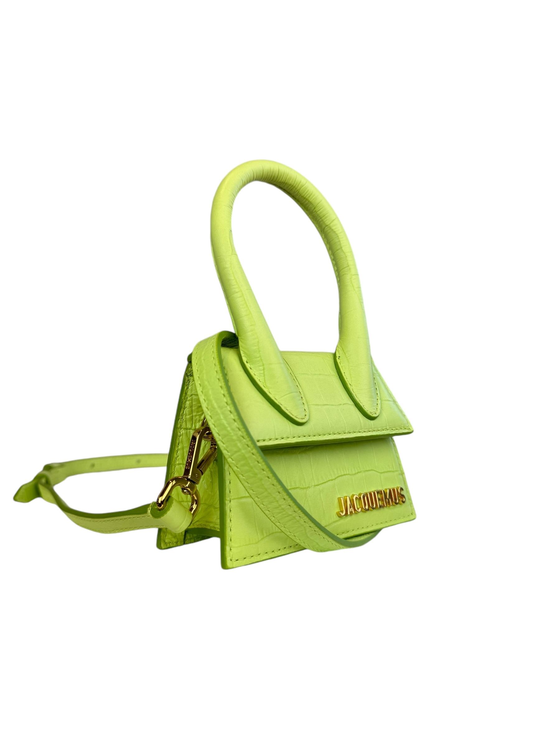 JACQUEMUS LE CHIQIUTO GREEN CROCO BAG