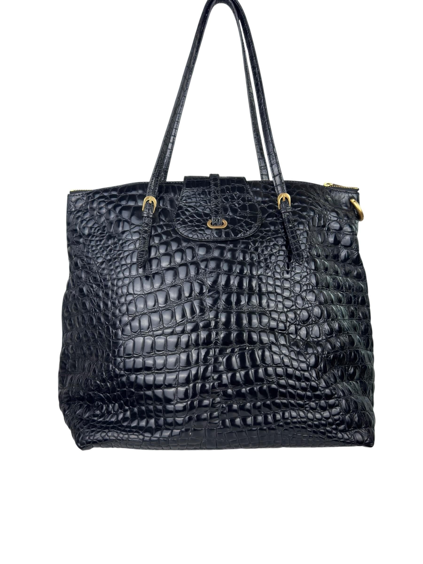 JIMMY CHOO CROCODILE PRINT TOTE