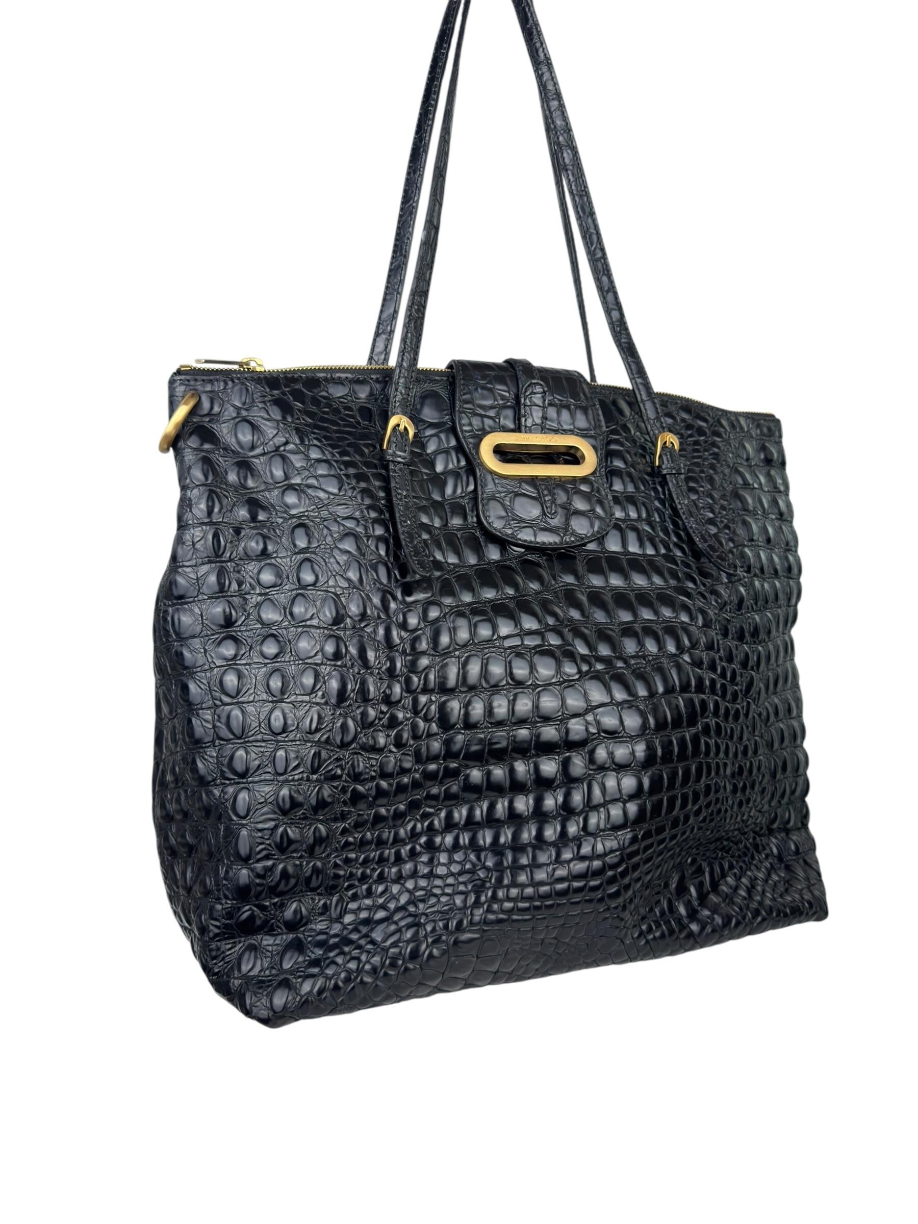 JIMMY CHOO CROCODILE PRINT TOTE