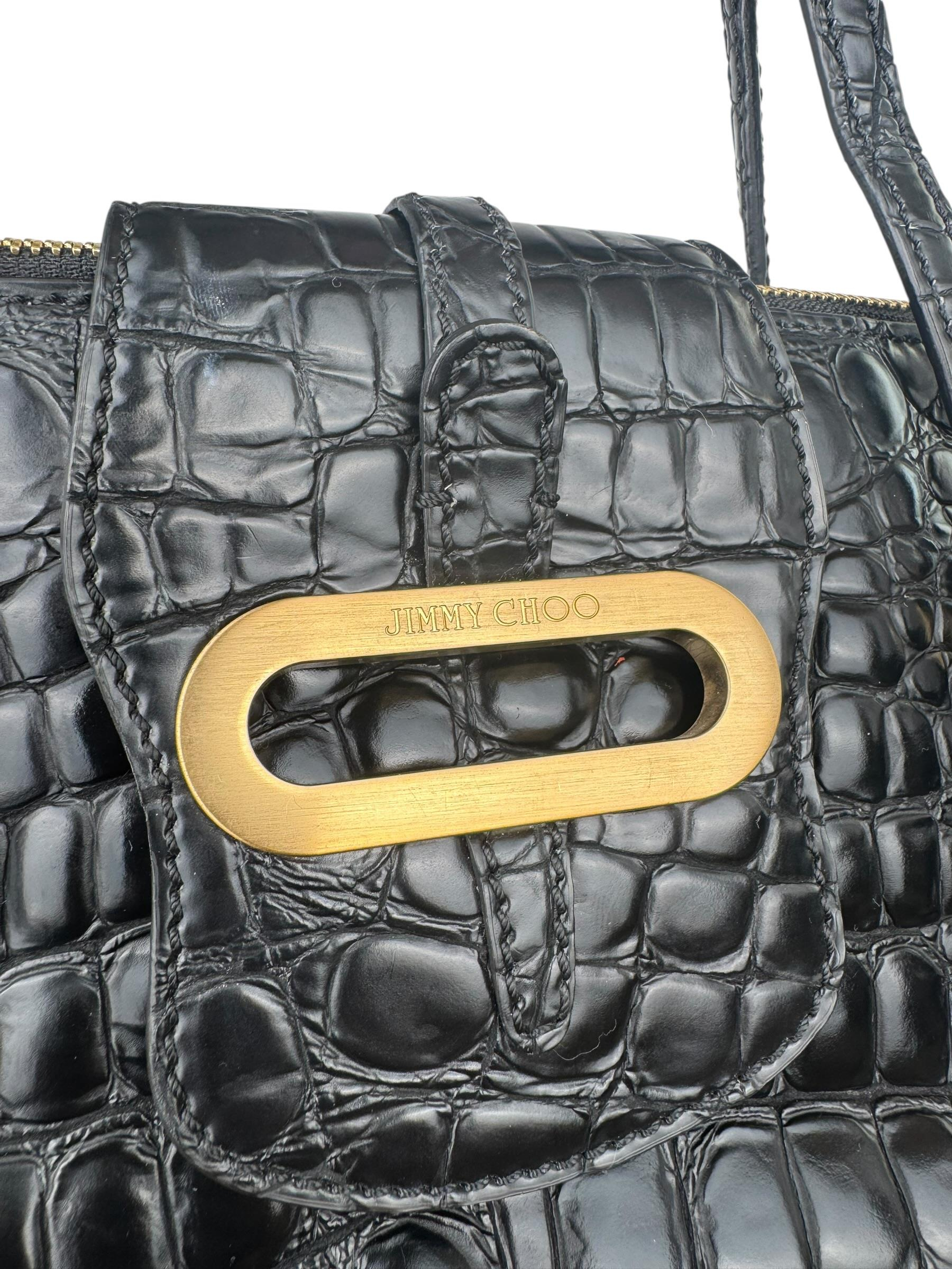 JIMMY CHOO CROCODILE PRINT TOTE