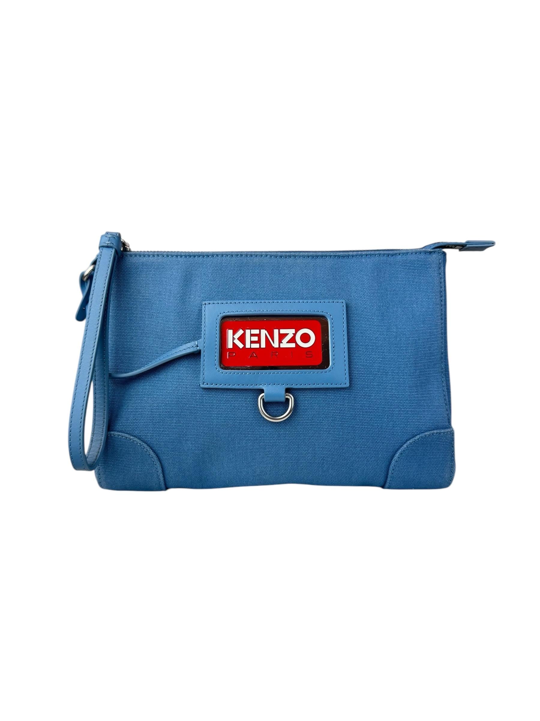 KENZO BLUE CANVAS CLUTCH