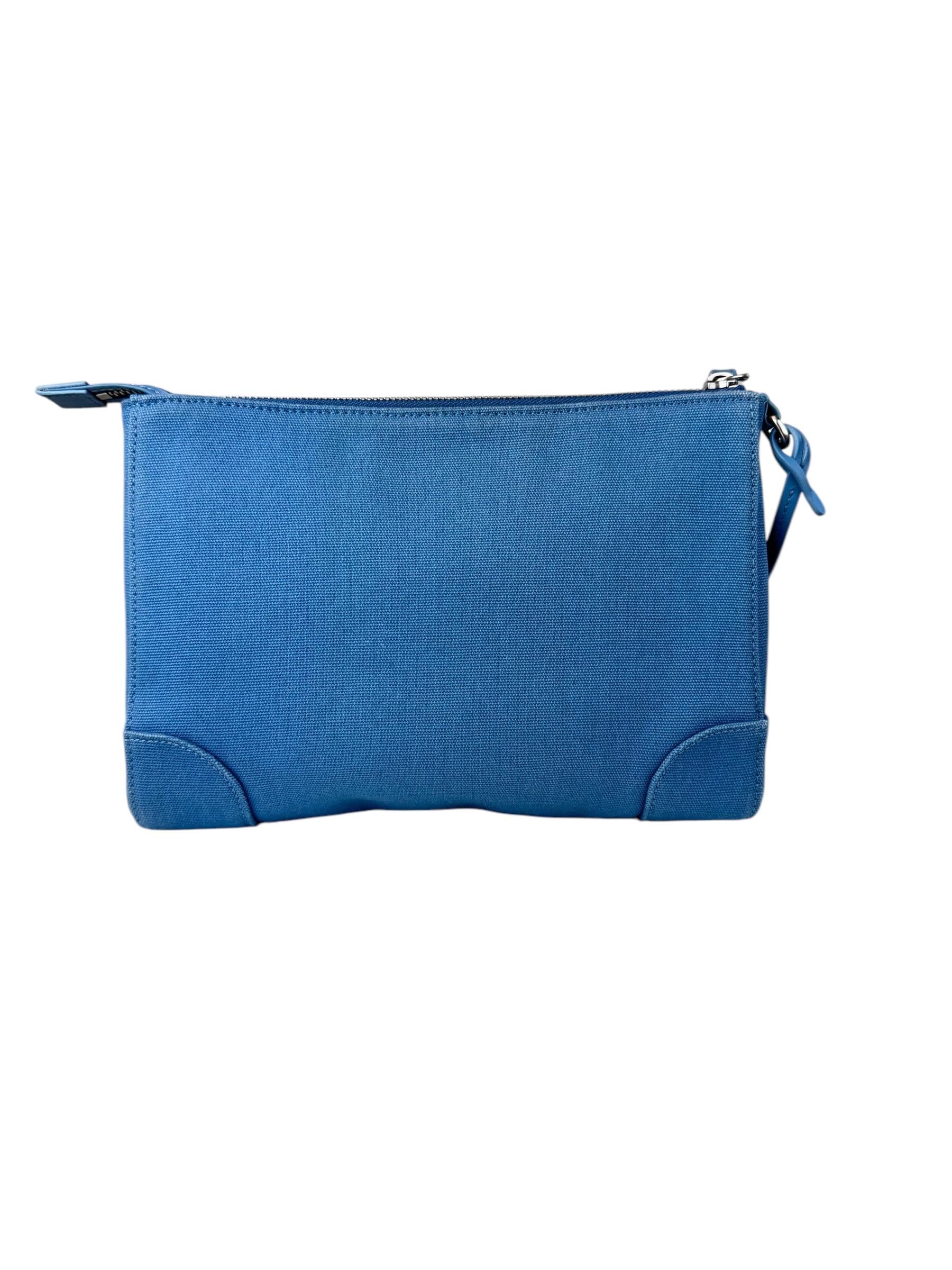 KENZO BLUE CANVAS CLUTCH