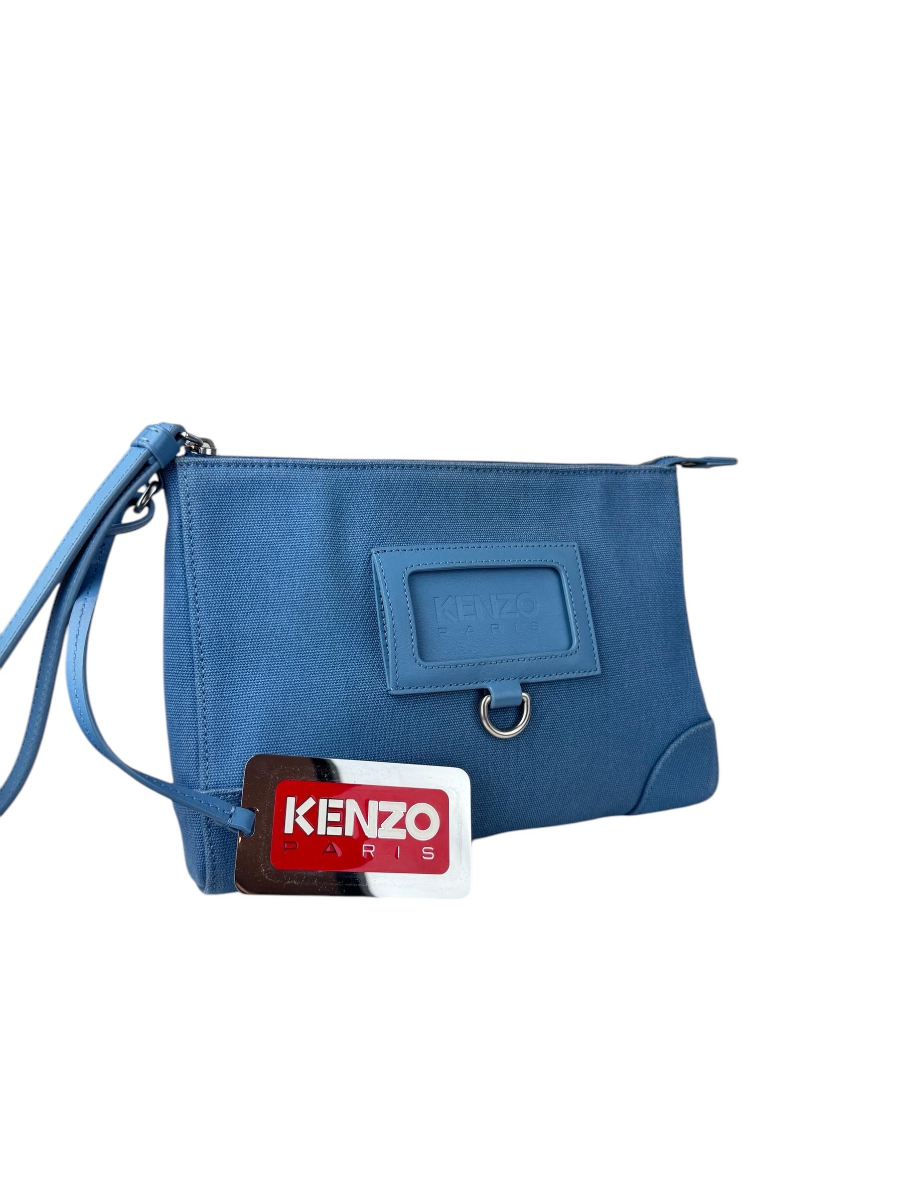 KENZO BLUE CANVAS CLUTCH