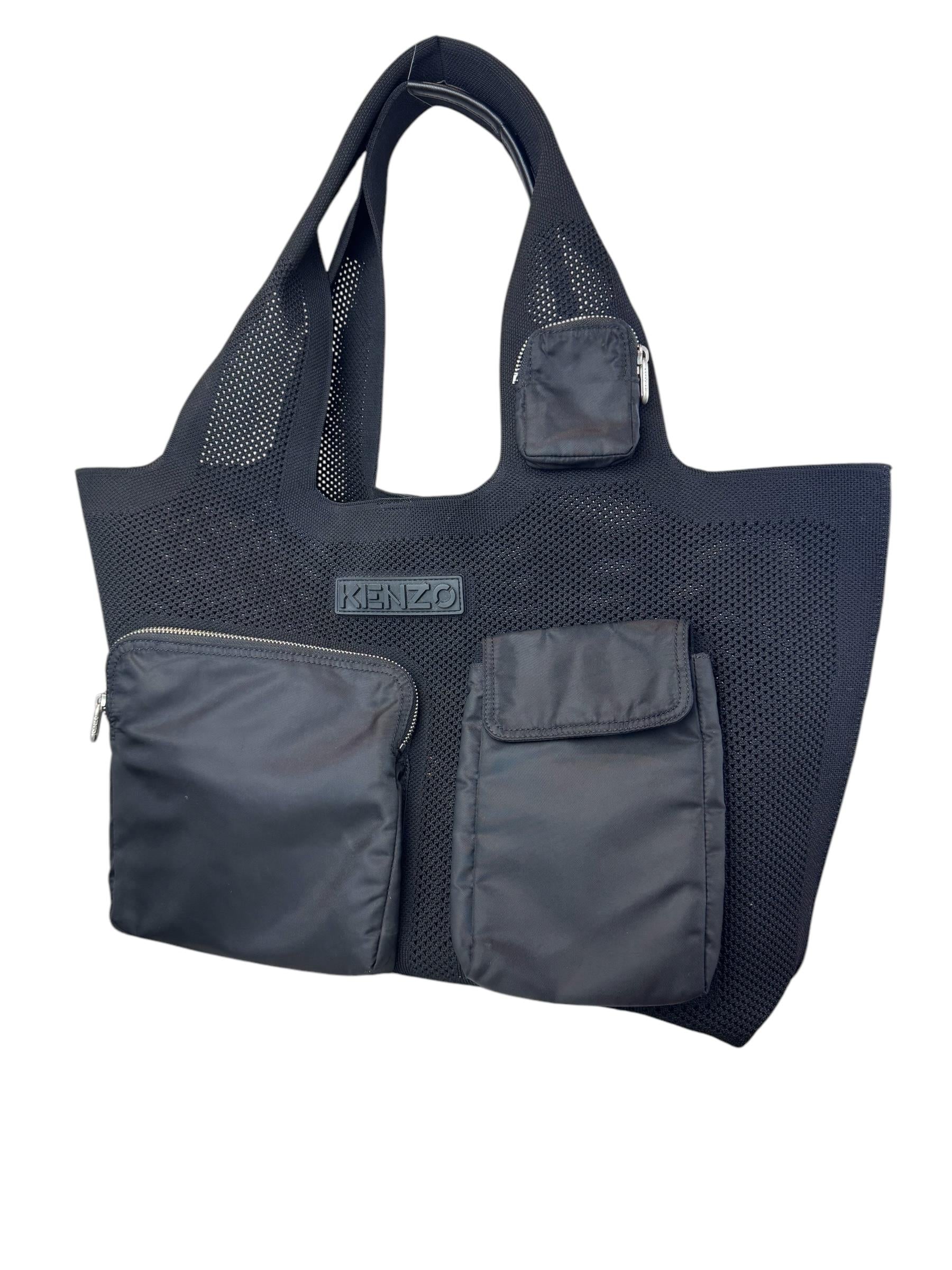 KENZO MESH BLACK TOTE BAG