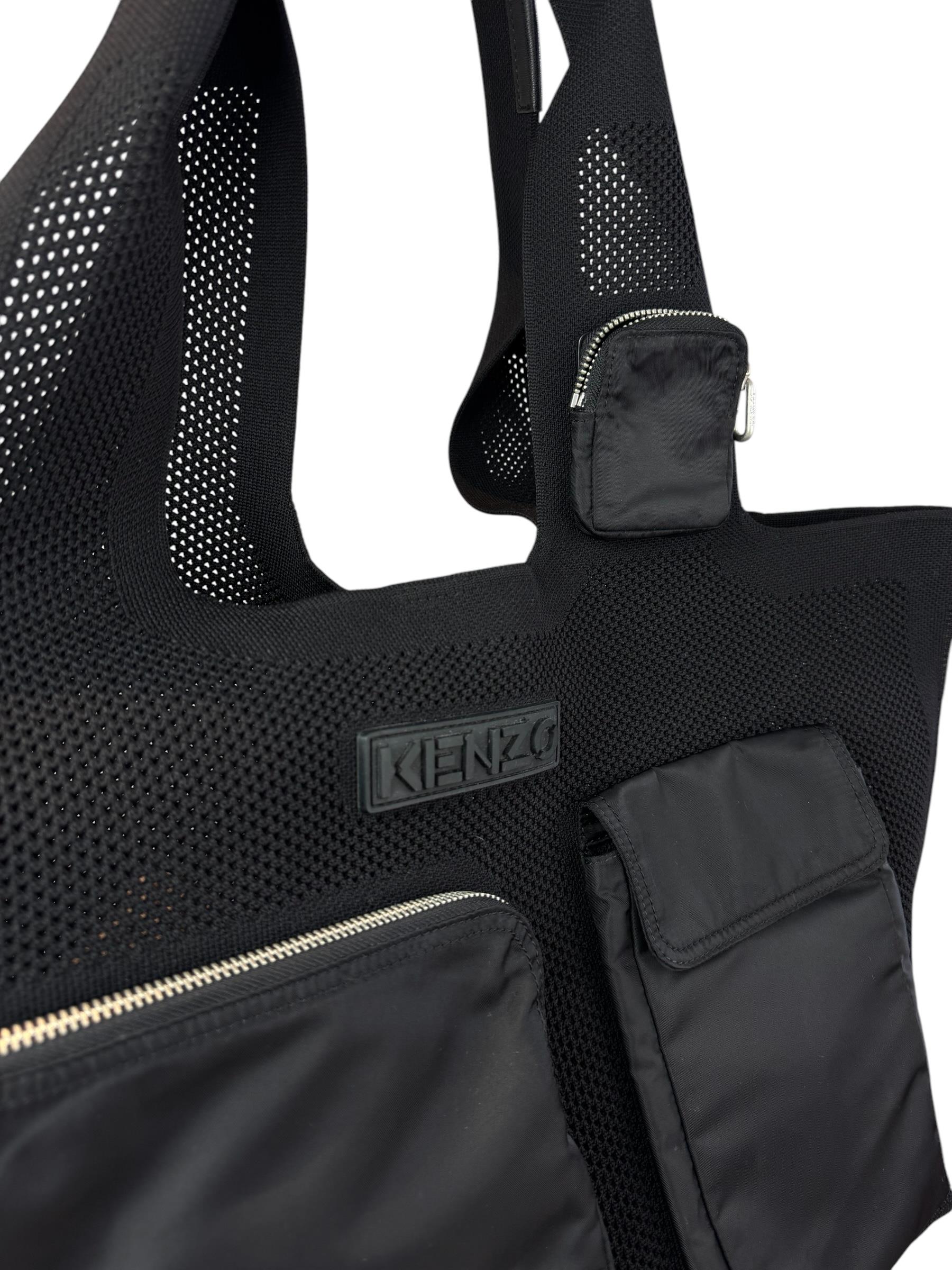 KENZO MESH BLACK TOTE BAG