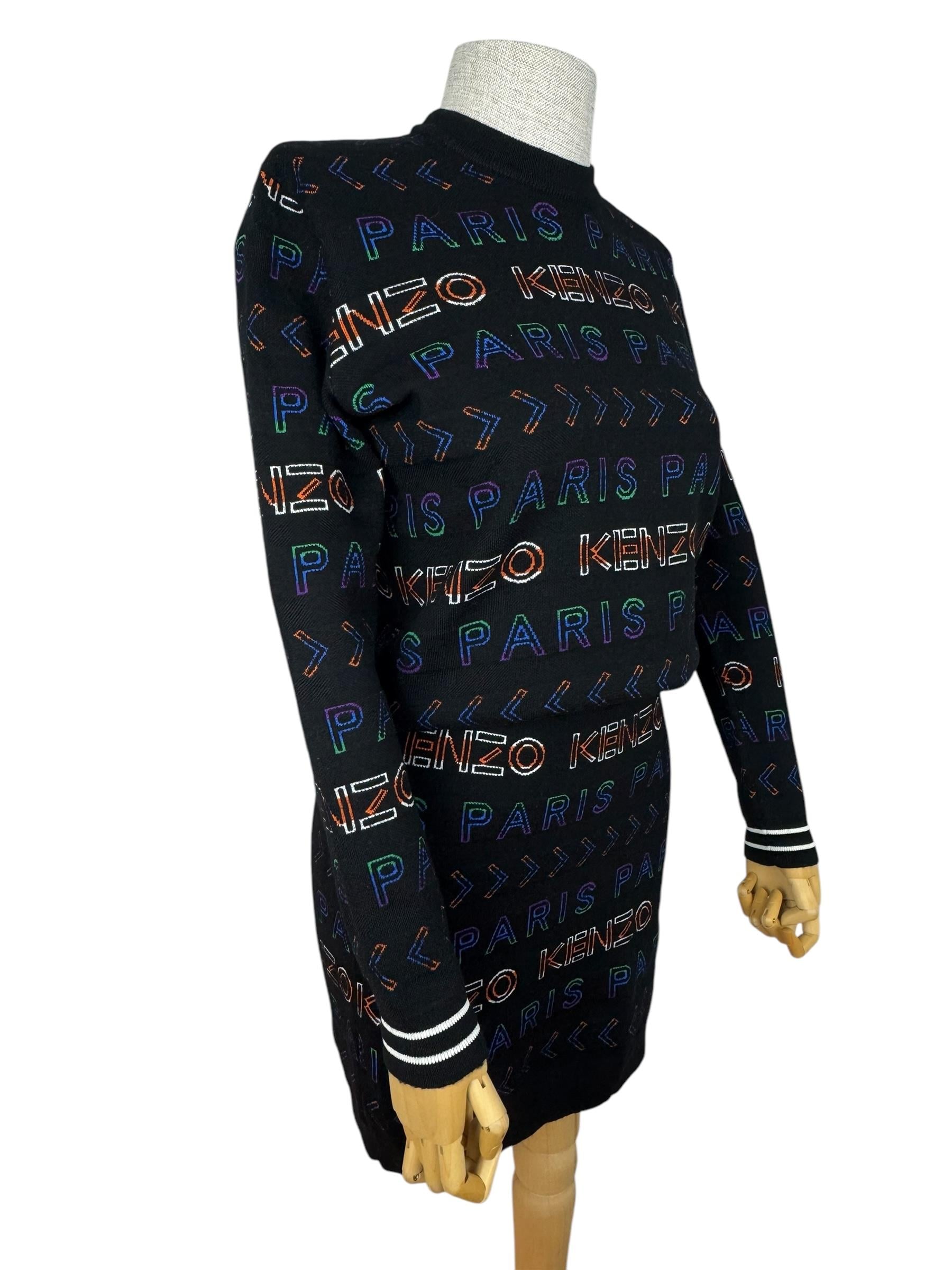 KENZO MULTICOLOR WOOL DRESS 