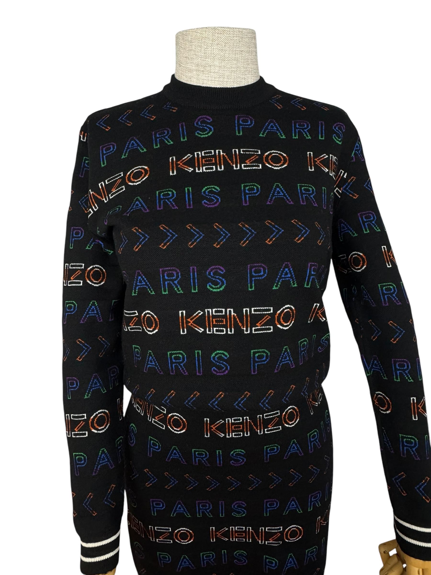 KENZO MULTICOLOR WOOL DRESS 